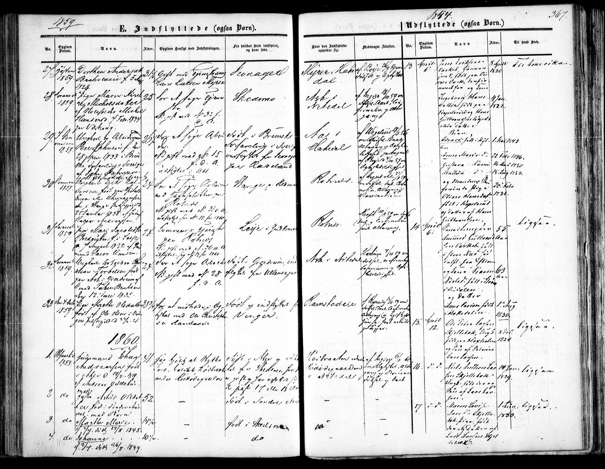 Nittedal prestekontor Kirkebøker, AV/SAO-A-10365a/F/Fa/L0005: Ministerialbok nr. I 5, 1850-1862, s. 367