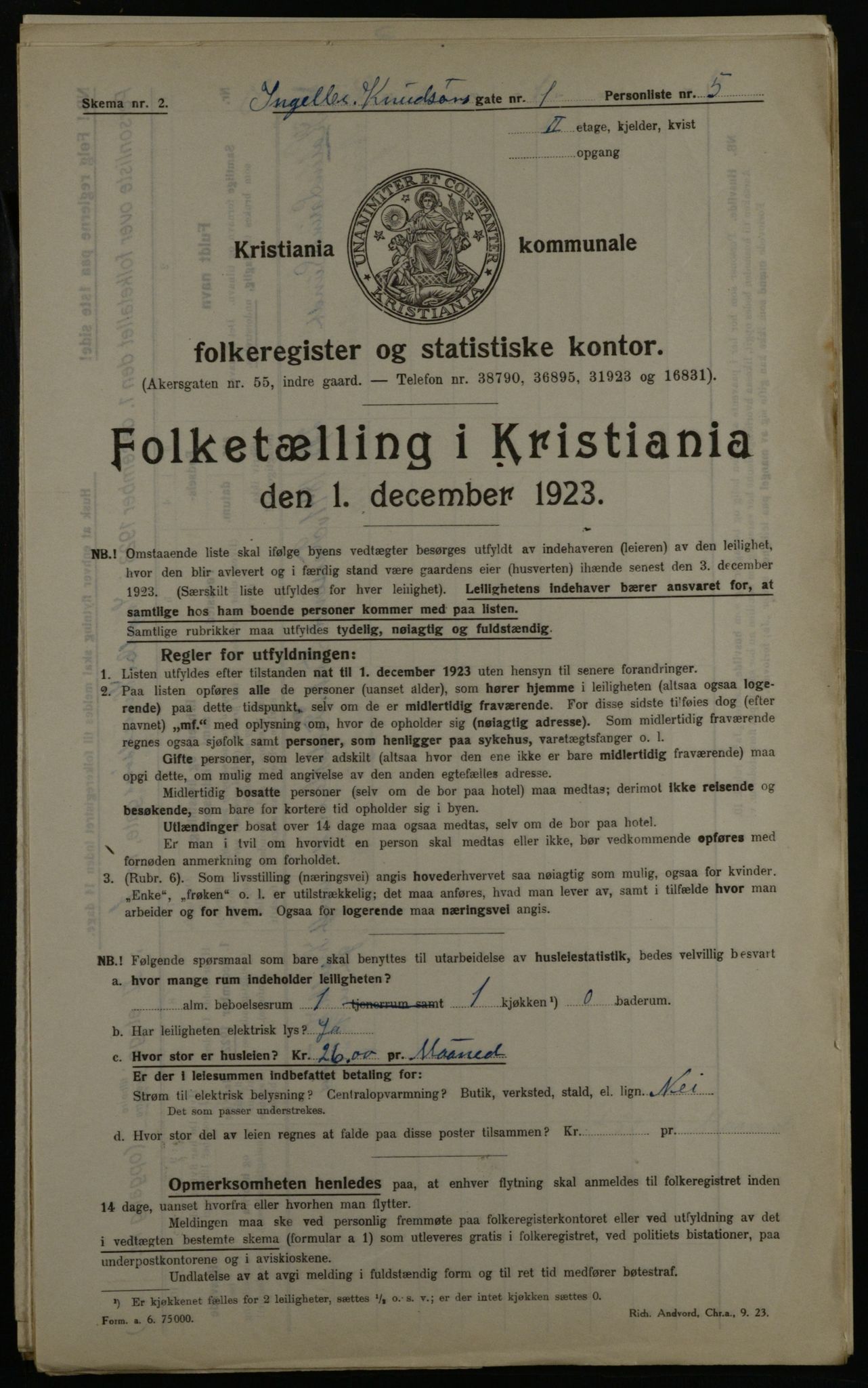 OBA, Kommunal folketelling 1.12.1923 for Kristiania, 1923, s. 48987