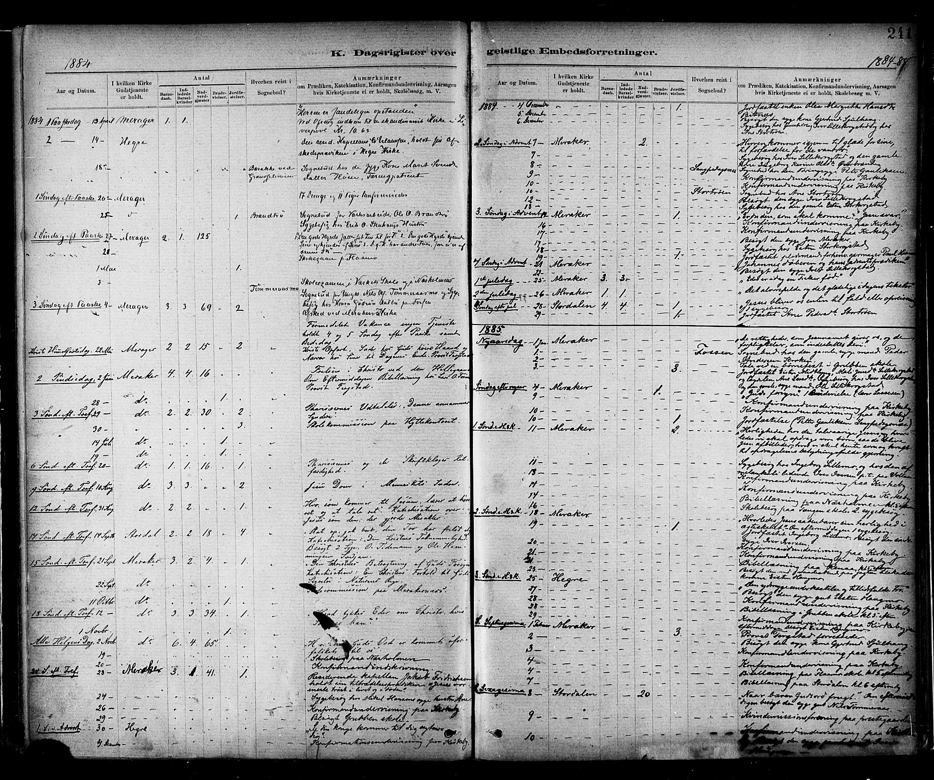 Ministerialprotokoller, klokkerbøker og fødselsregistre - Nord-Trøndelag, SAT/A-1458/706/L0047: Ministerialbok nr. 706A03, 1878-1892, s. 241