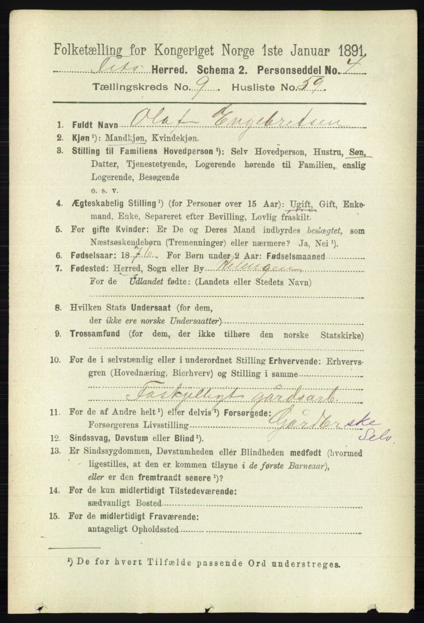 RA, Folketelling 1891 for 0227 Fet herred, 1891, s. 3813