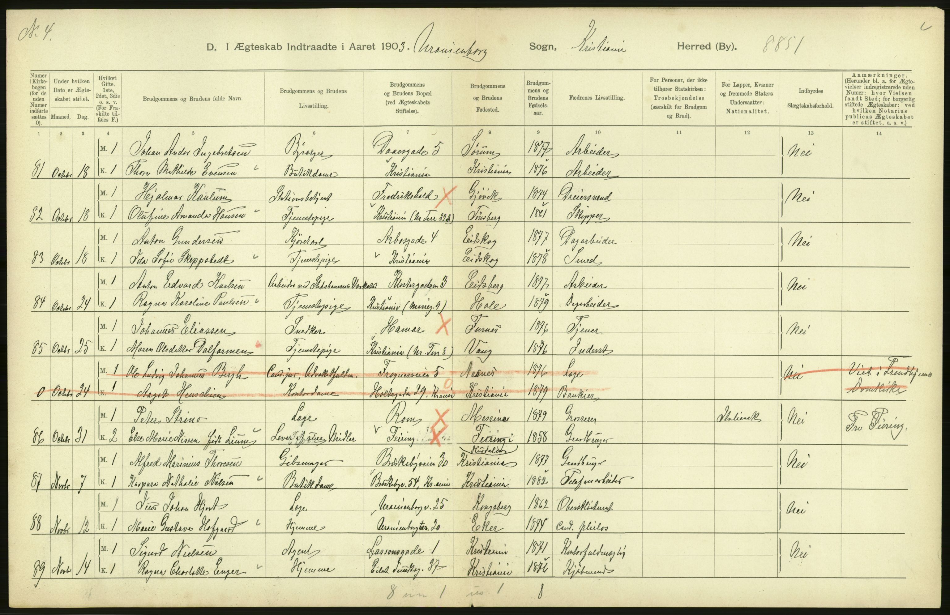 Statistisk sentralbyrå, Sosiodemografiske emner, Befolkning, AV/RA-S-2228/D/Df/Dfa/Dfaa/L0004: Kristiania: Gifte, døde, 1903, s. 674