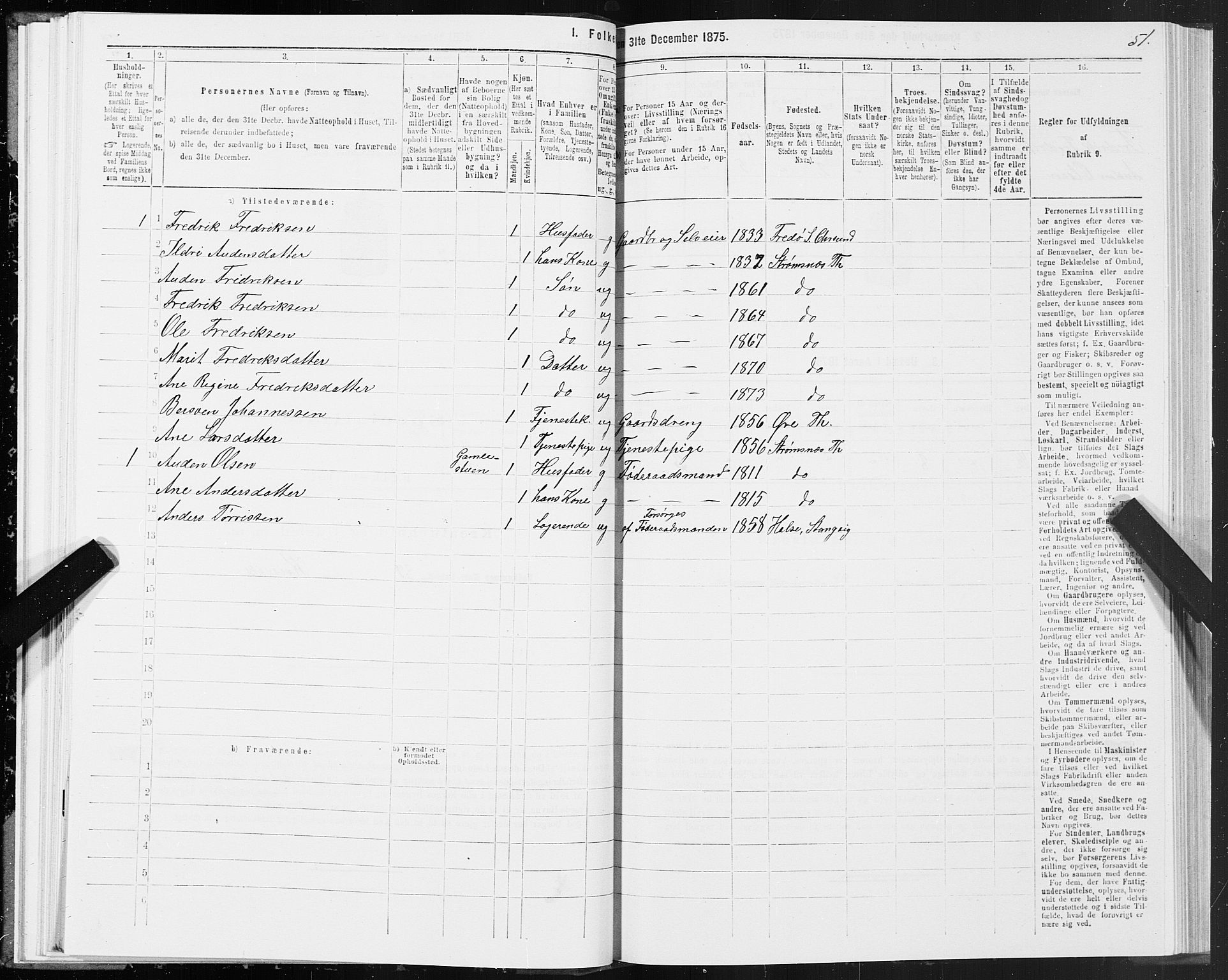 SAT, Folketelling 1875 for 1560P Tingvoll prestegjeld, 1875, s. 4051