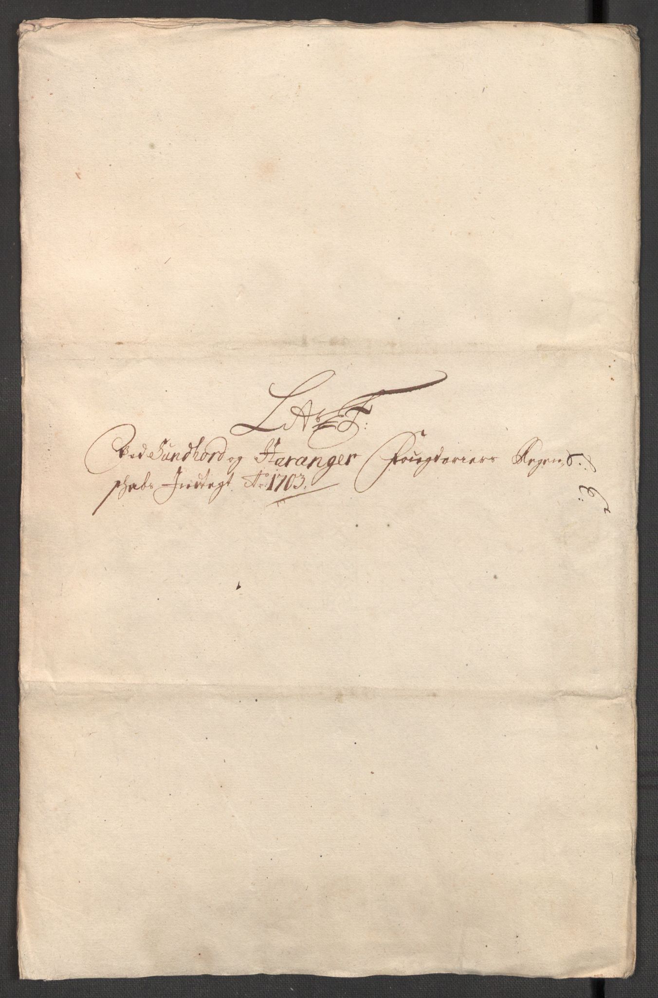 Rentekammeret inntil 1814, Reviderte regnskaper, Fogderegnskap, RA/EA-4092/R48/L2981: Fogderegnskap Sunnhordland og Hardanger, 1703, s. 157