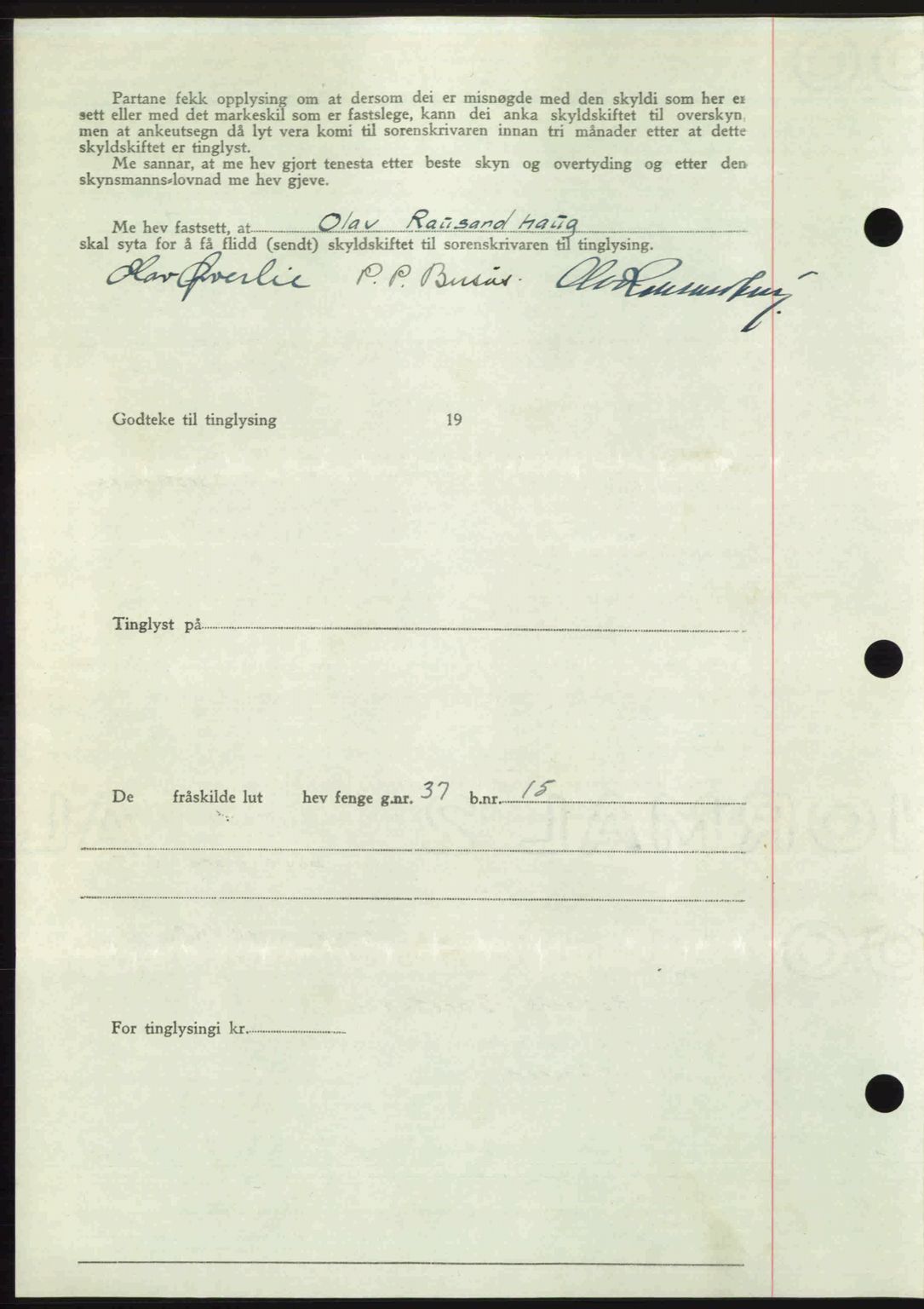 Romsdal sorenskriveri, AV/SAT-A-4149/1/2/2C: Pantebok nr. A23, 1947-1947, Dagboknr: 1603/1947