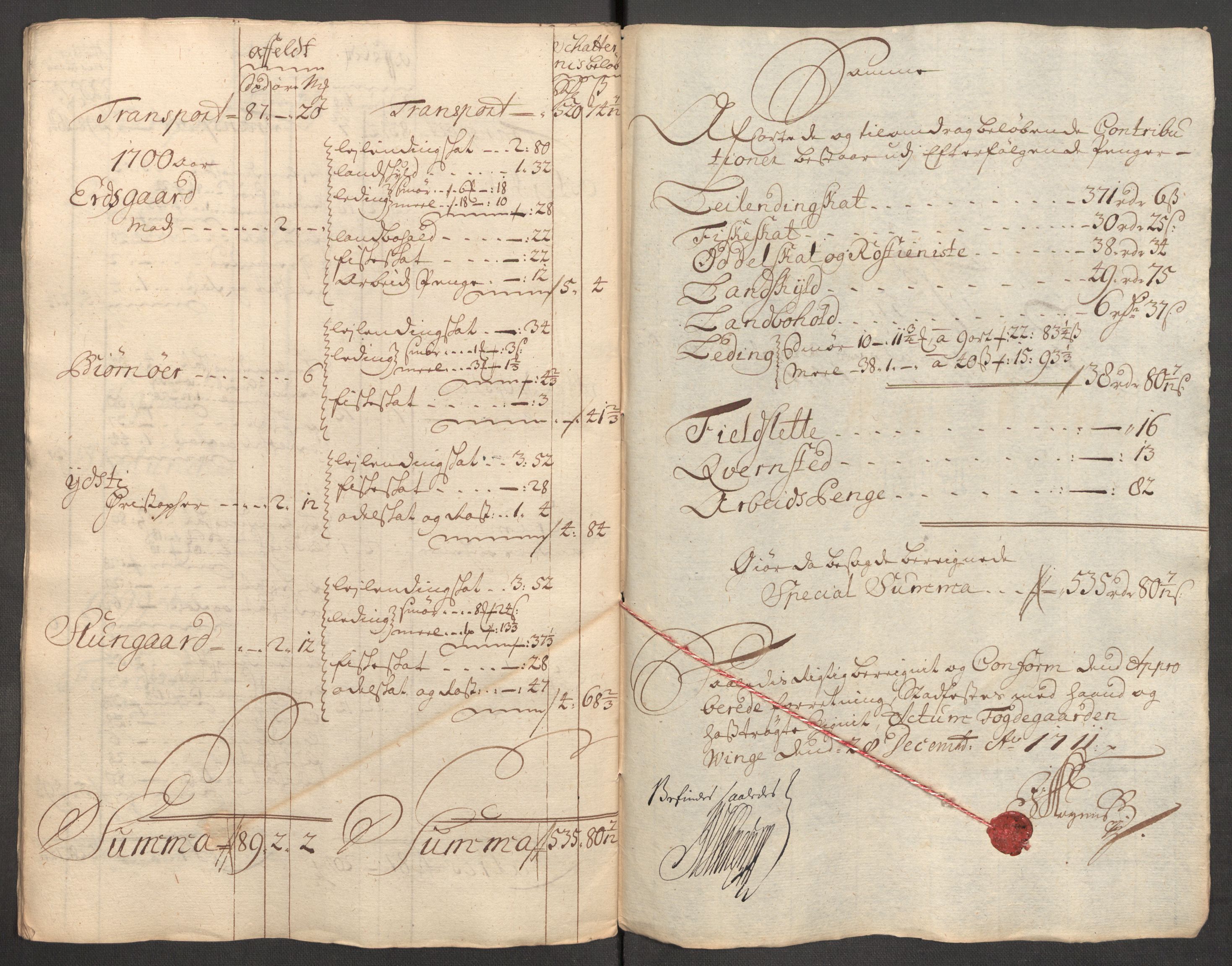 Rentekammeret inntil 1814, Reviderte regnskaper, Fogderegnskap, RA/EA-4092/R62/L4201: Fogderegnskap Stjørdal og Verdal, 1711, s. 260