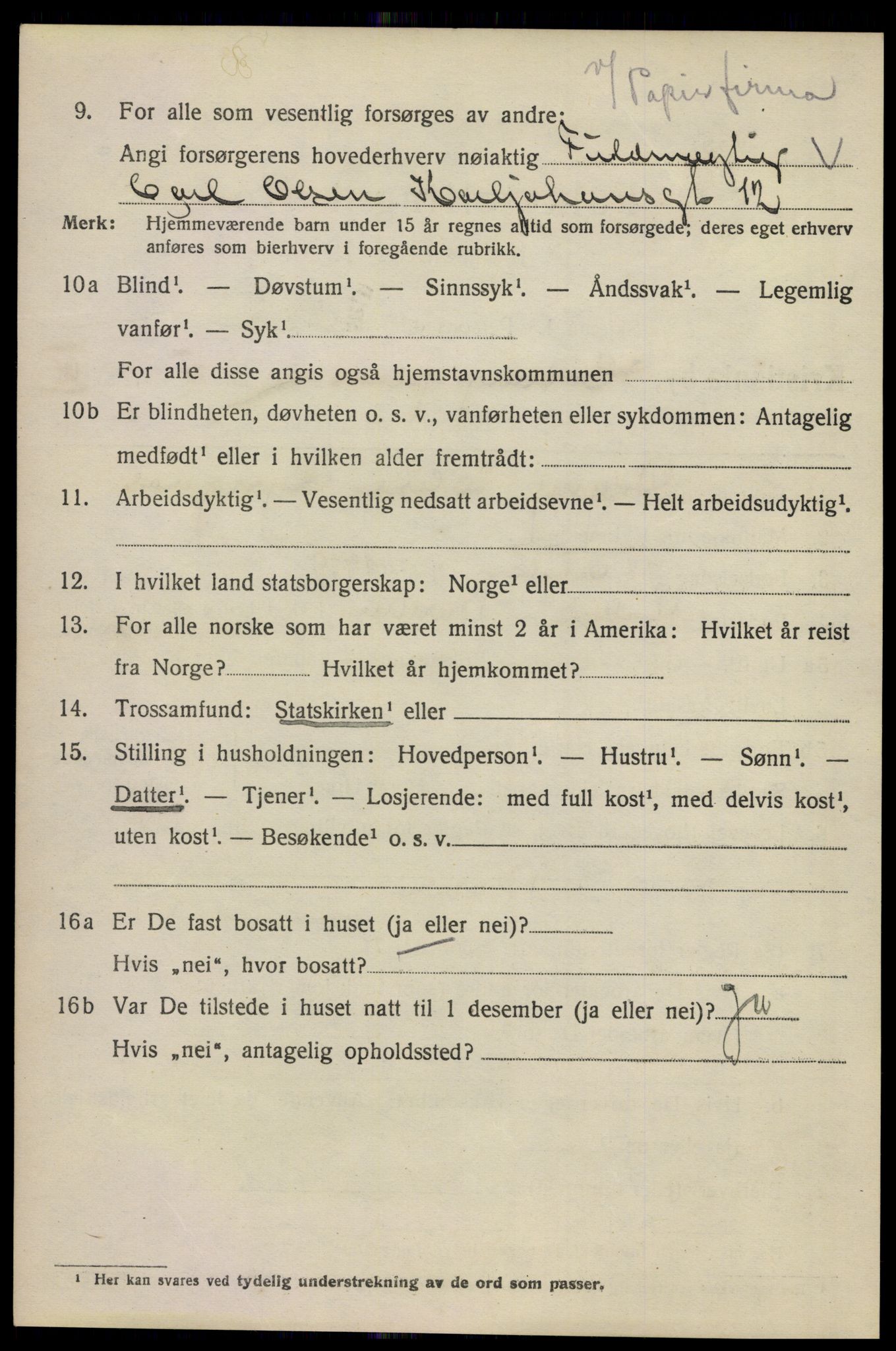 SAO, Folketelling 1920 for 0301 Kristiania kjøpstad, 1920, s. 295918