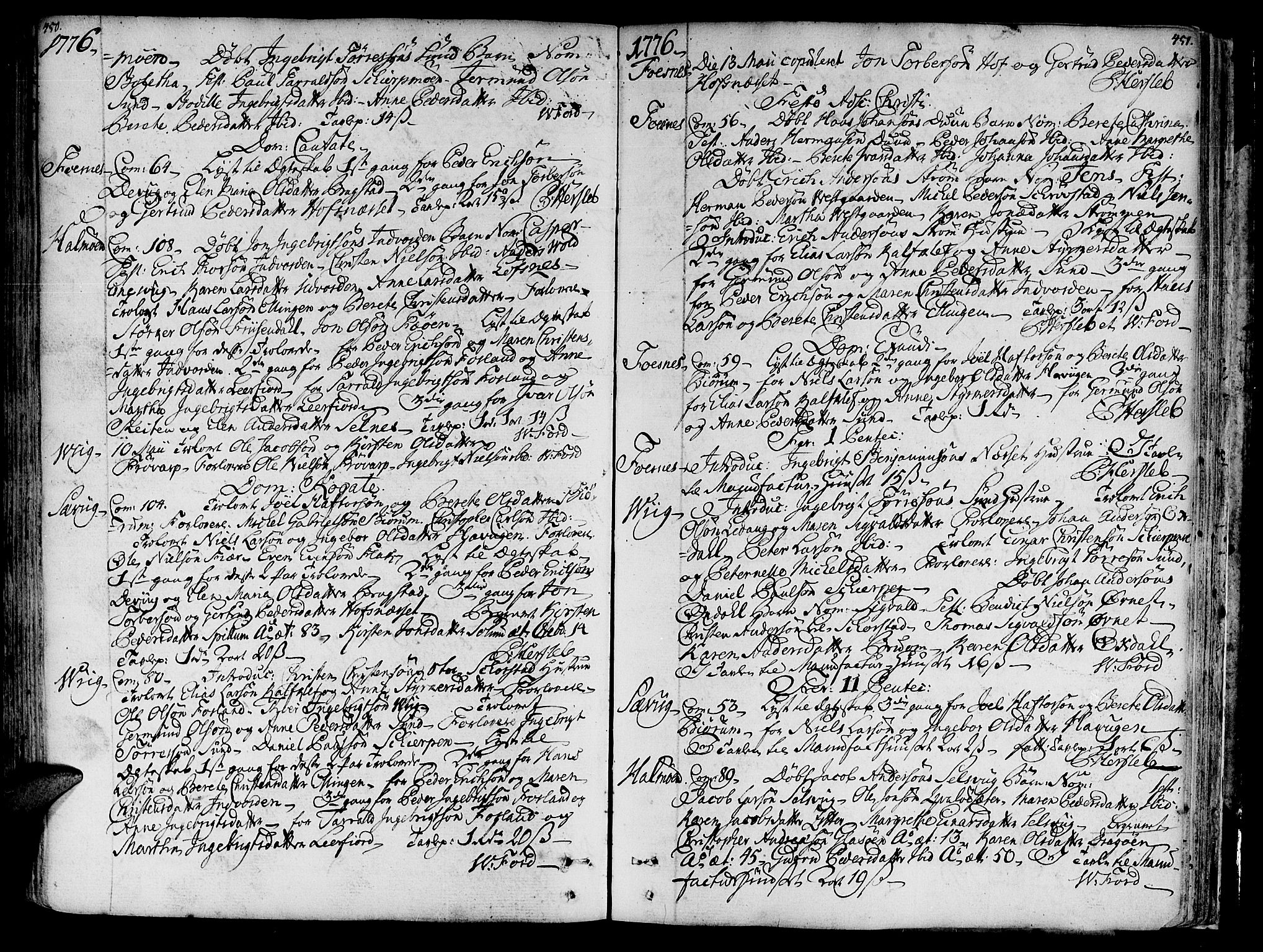 Ministerialprotokoller, klokkerbøker og fødselsregistre - Nord-Trøndelag, AV/SAT-A-1458/773/L0607: Ministerialbok nr. 773A01, 1751-1783, s. 450-451