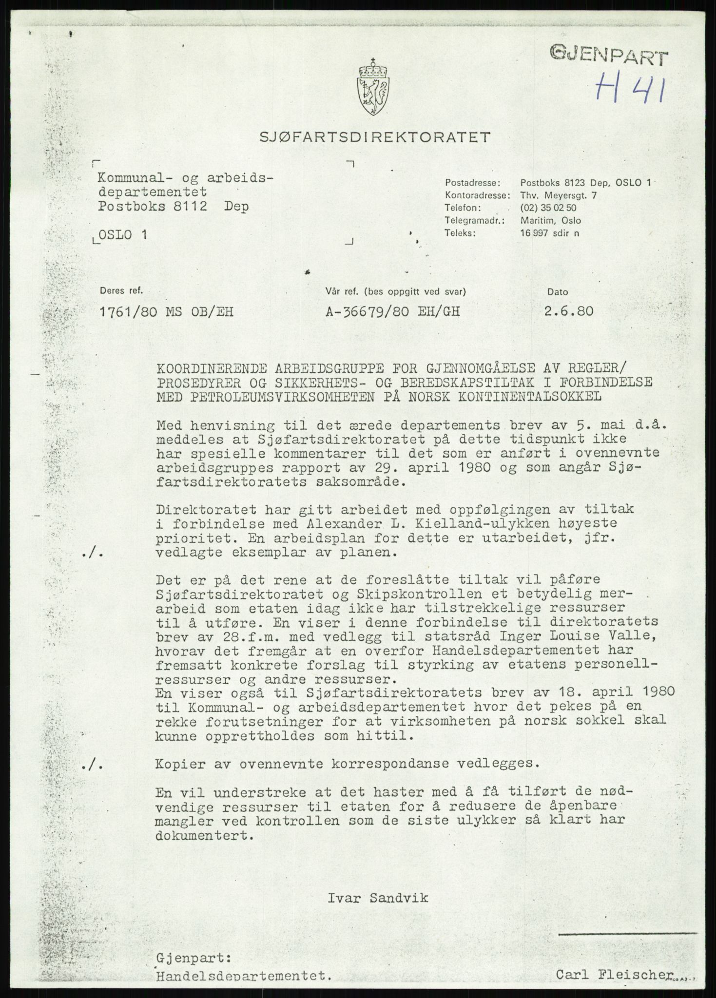 Justisdepartementet, Granskningskommisjonen ved Alexander Kielland-ulykken 27.3.1980, RA/S-1165/D/L0013: H Sjøfartsdirektoratet og Skipskontrollen (H25-H43, H45, H47-H48, H50, H52)/I Det norske Veritas (I34, I41, I47), 1980-1981, s. 243