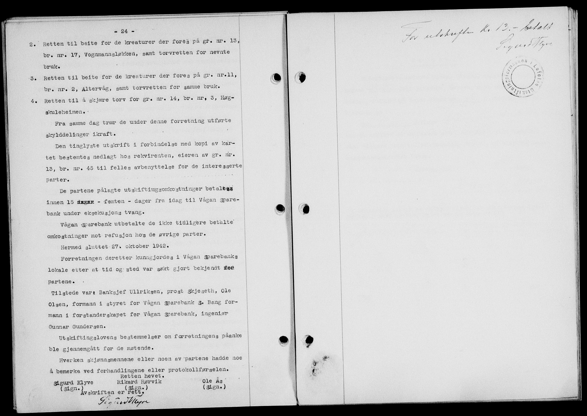 Lofoten sorenskriveri, SAT/A-0017/1/2/2C/L0010a: Pantebok nr. 10a, 1942-1943, Dagboknr: 2088/1942