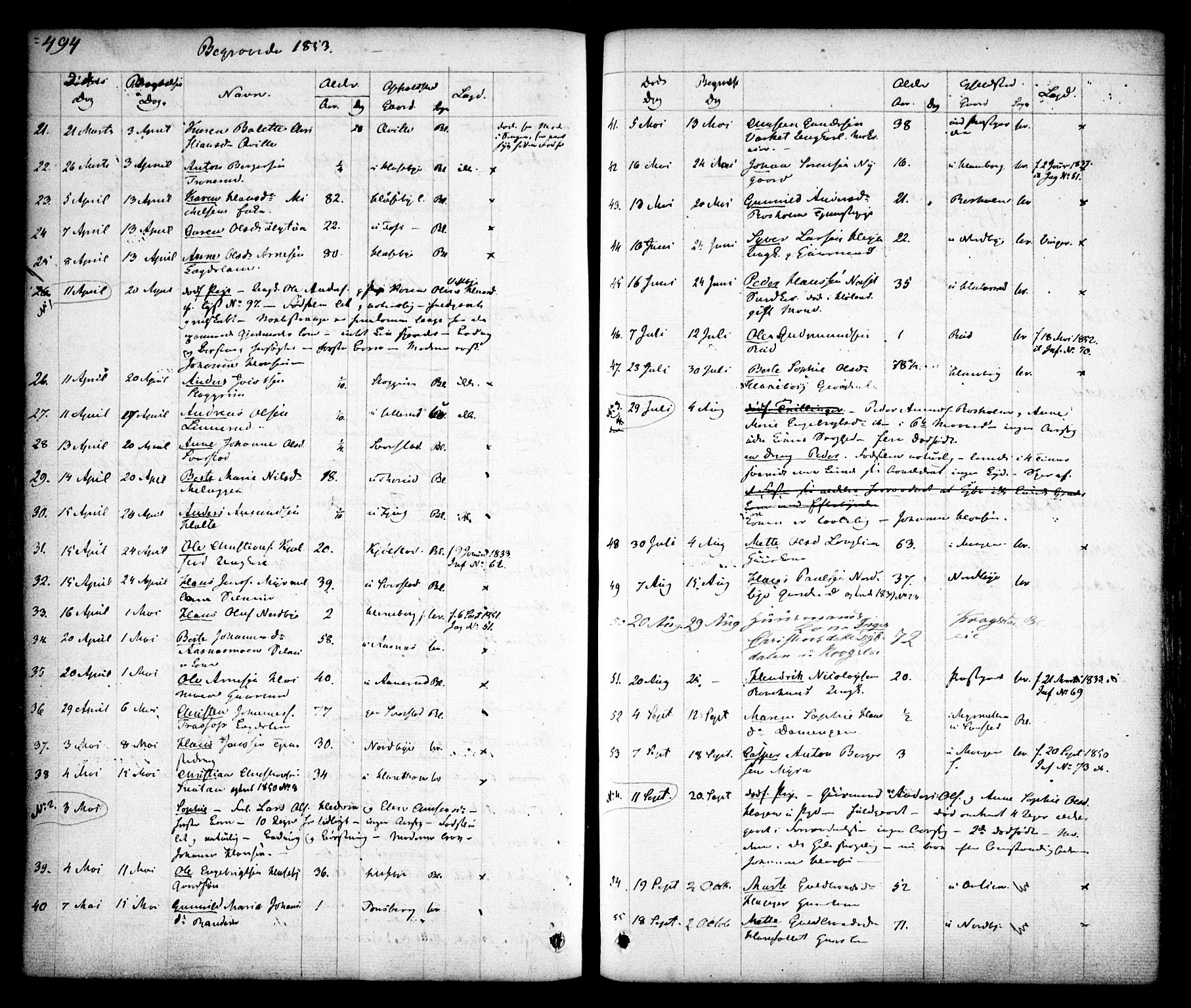 Aurskog prestekontor Kirkebøker, AV/SAO-A-10304a/F/Fa/L0006: Ministerialbok nr. I 6, 1829-1853, s. 494