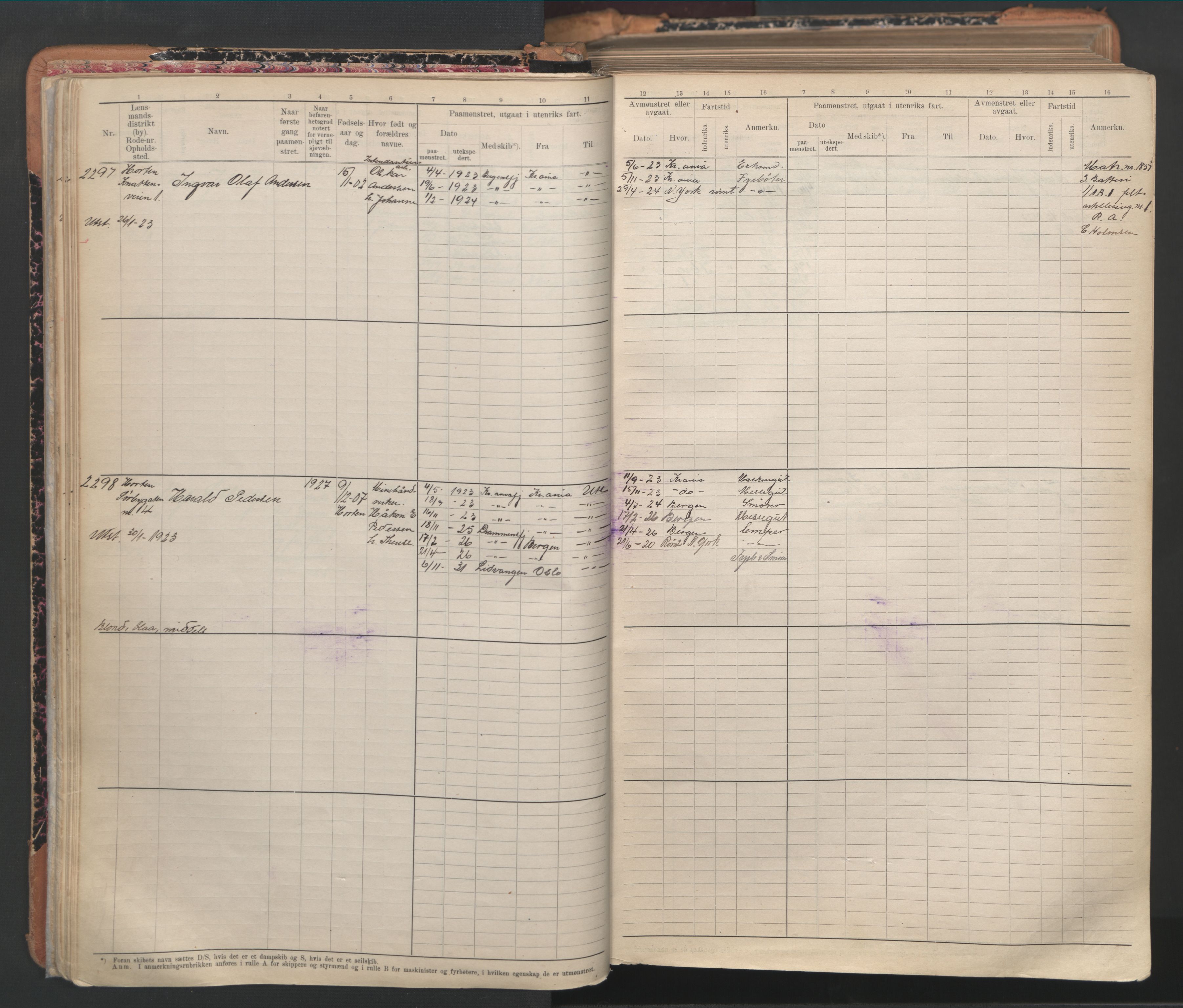 Horten innrulleringskontor, AV/SAKO-A-785/F/Fc/L0008: Hovedrulle, 1920-1948, s. 54