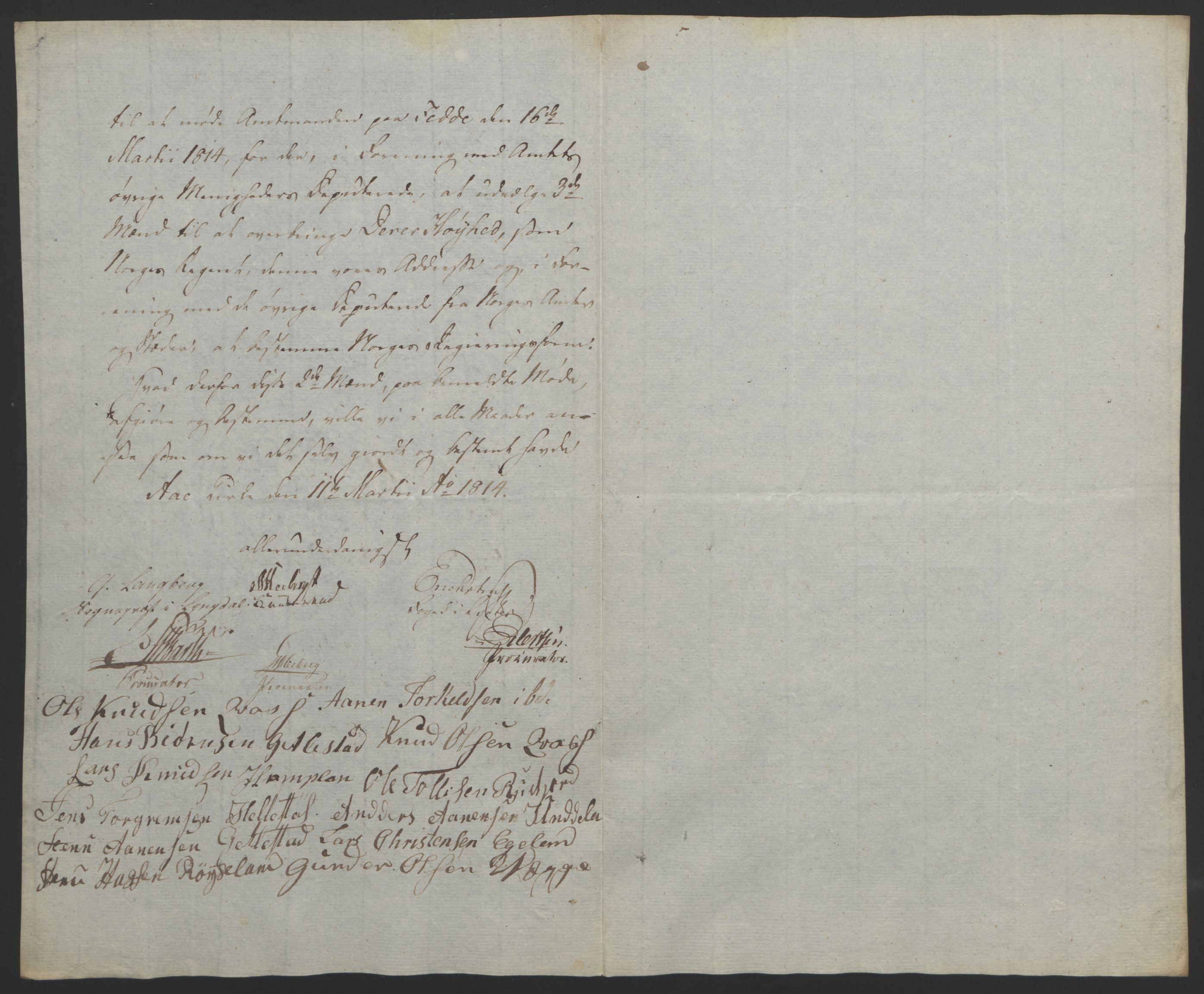 Statsrådssekretariatet, RA/S-1001/D/Db/L0008: Fullmakter for Eidsvollsrepresentantene i 1814. , 1814, s. 176