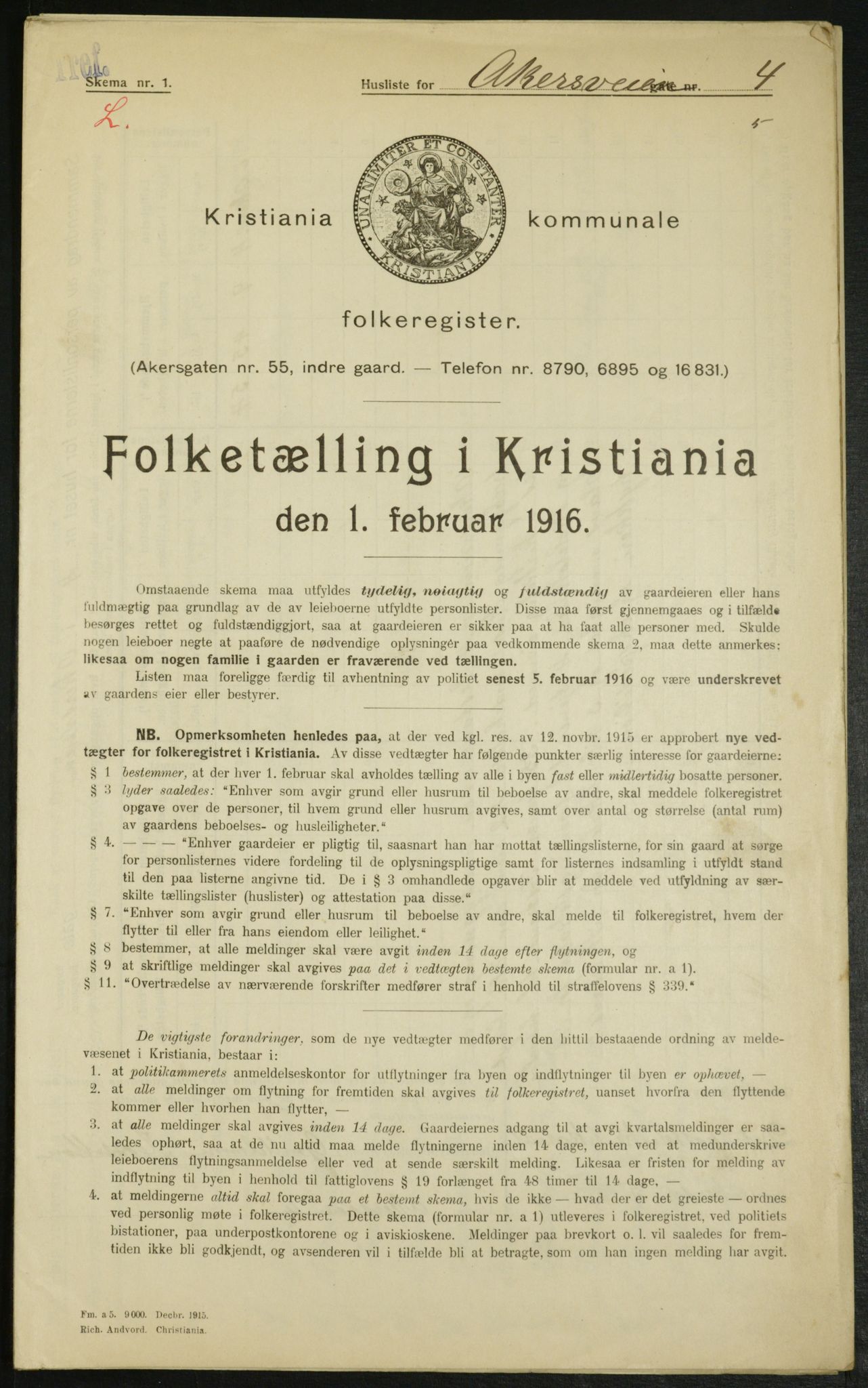 OBA, Kommunal folketelling 1.2.1916 for Kristiania, 1916, s. 755