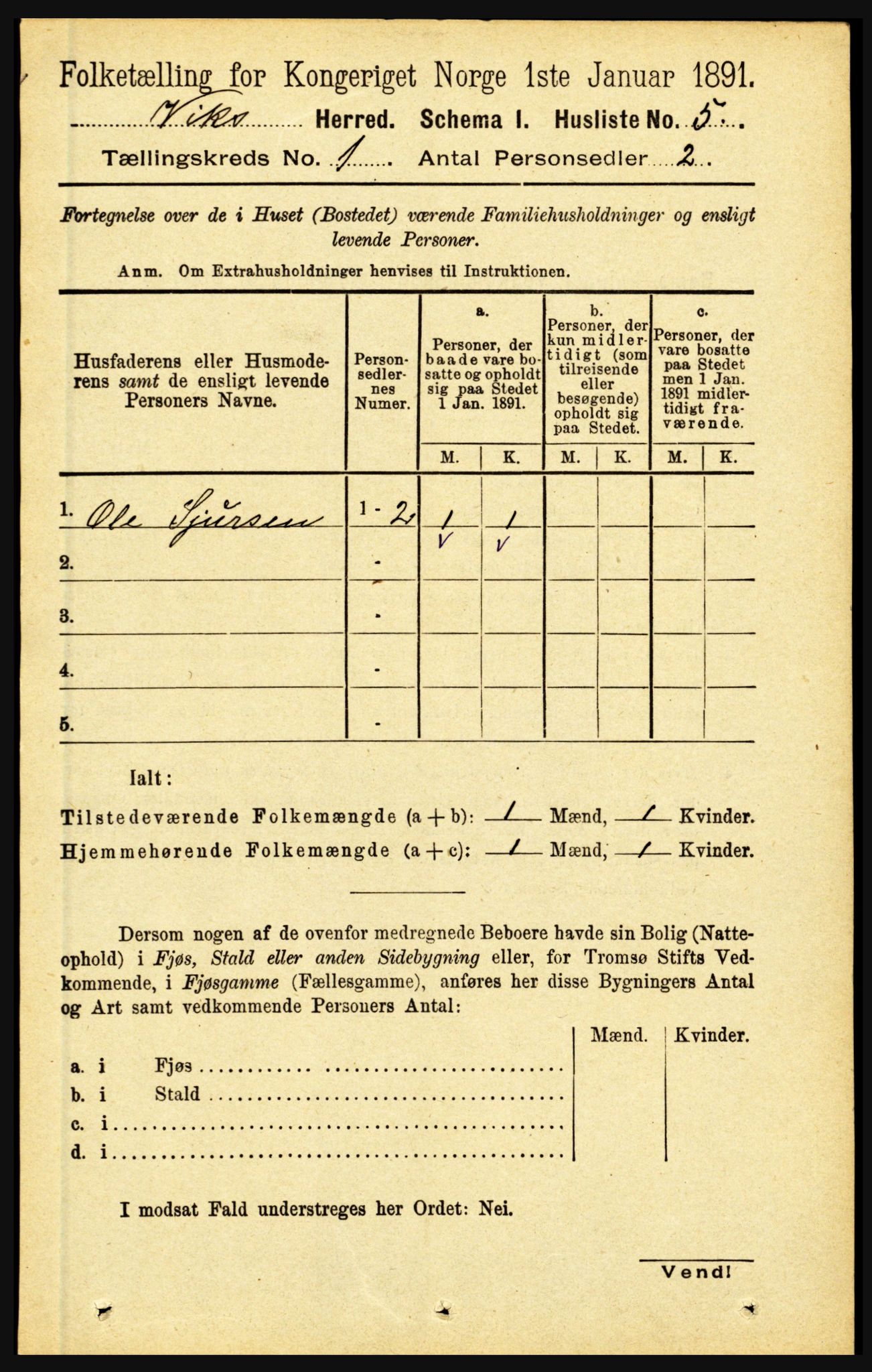 RA, Folketelling 1891 for 1417 Vik herred, 1891, s. 34