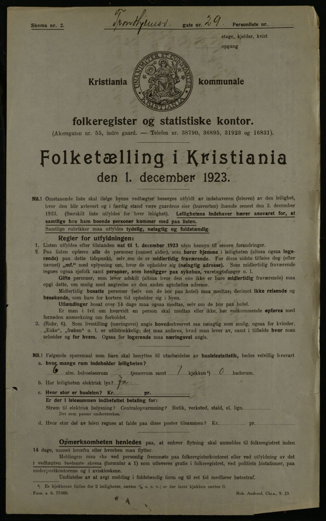 OBA, Kommunal folketelling 1.12.1923 for Kristiania, 1923, s. 128414