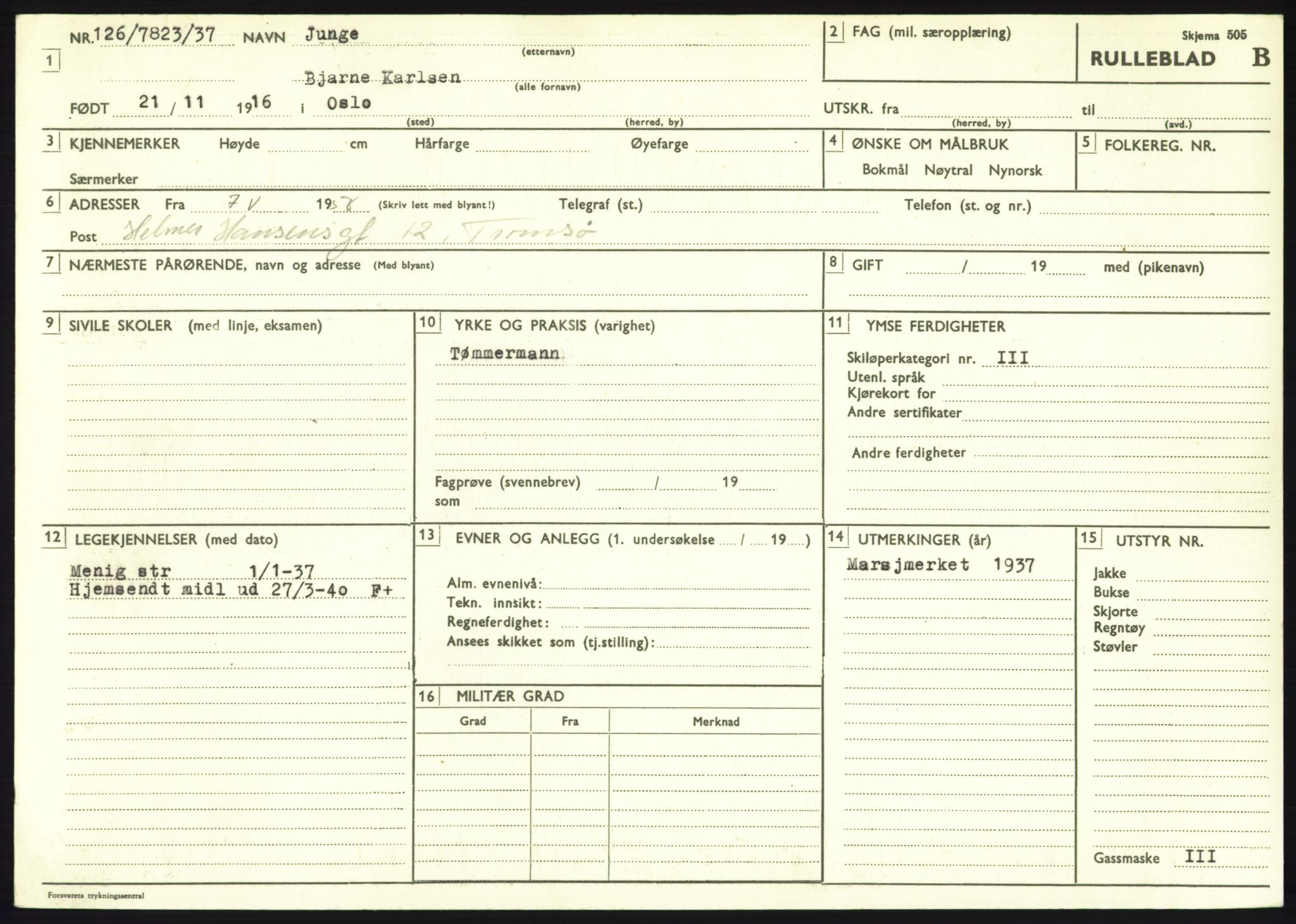 Forsvaret, Troms infanteriregiment nr. 16, AV/RA-RAFA-3146/P/Pa/L0021: Rulleblad for regimentets menige mannskaper, årsklasse 1937, 1937, s. 573