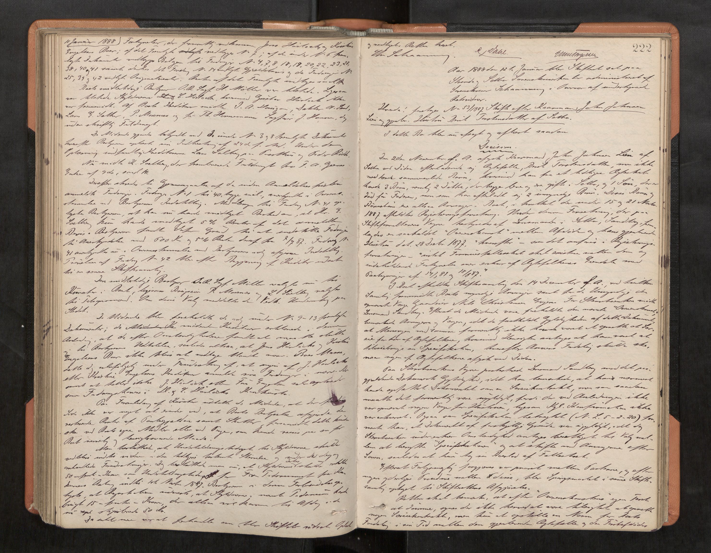 Strinda og Selbu sorenskriveri, AV/SAT-A-0015/3/3B/L0005: Skifteforhandlingsprot. 5 5, 1883-1890, s. 222