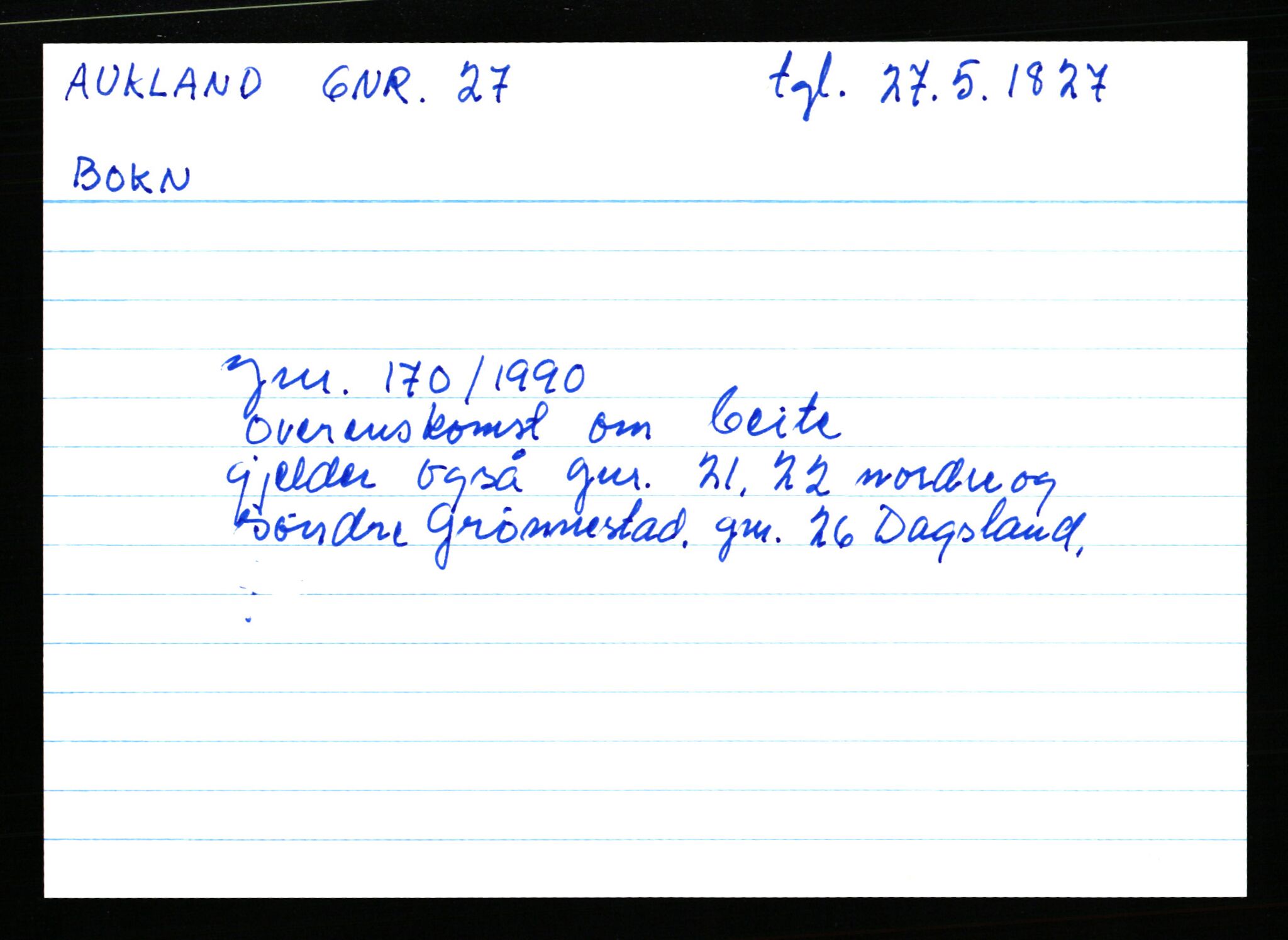 Statsarkivet i Stavanger, AV/SAST-A-101971/03/Y/Yk/L0002: Registerkort sortert etter gårdsnavn: Auglend - Bakkevik, 1750-1930, s. 60