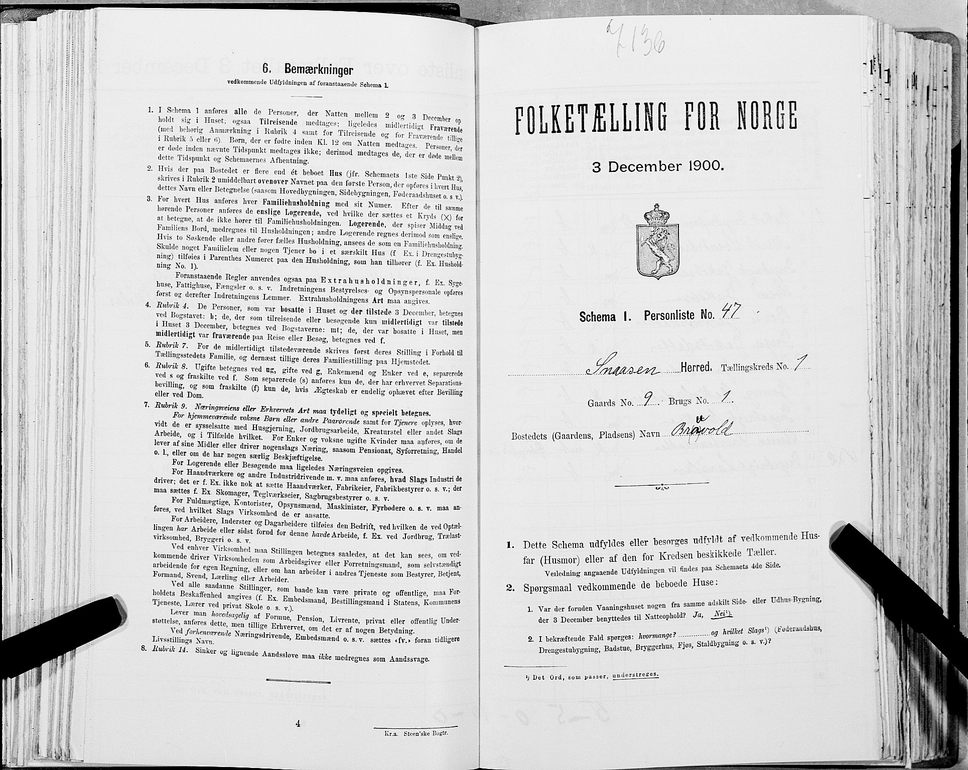 SAT, Folketelling 1900 for 1736 Snåsa herred, 1900, s. 159