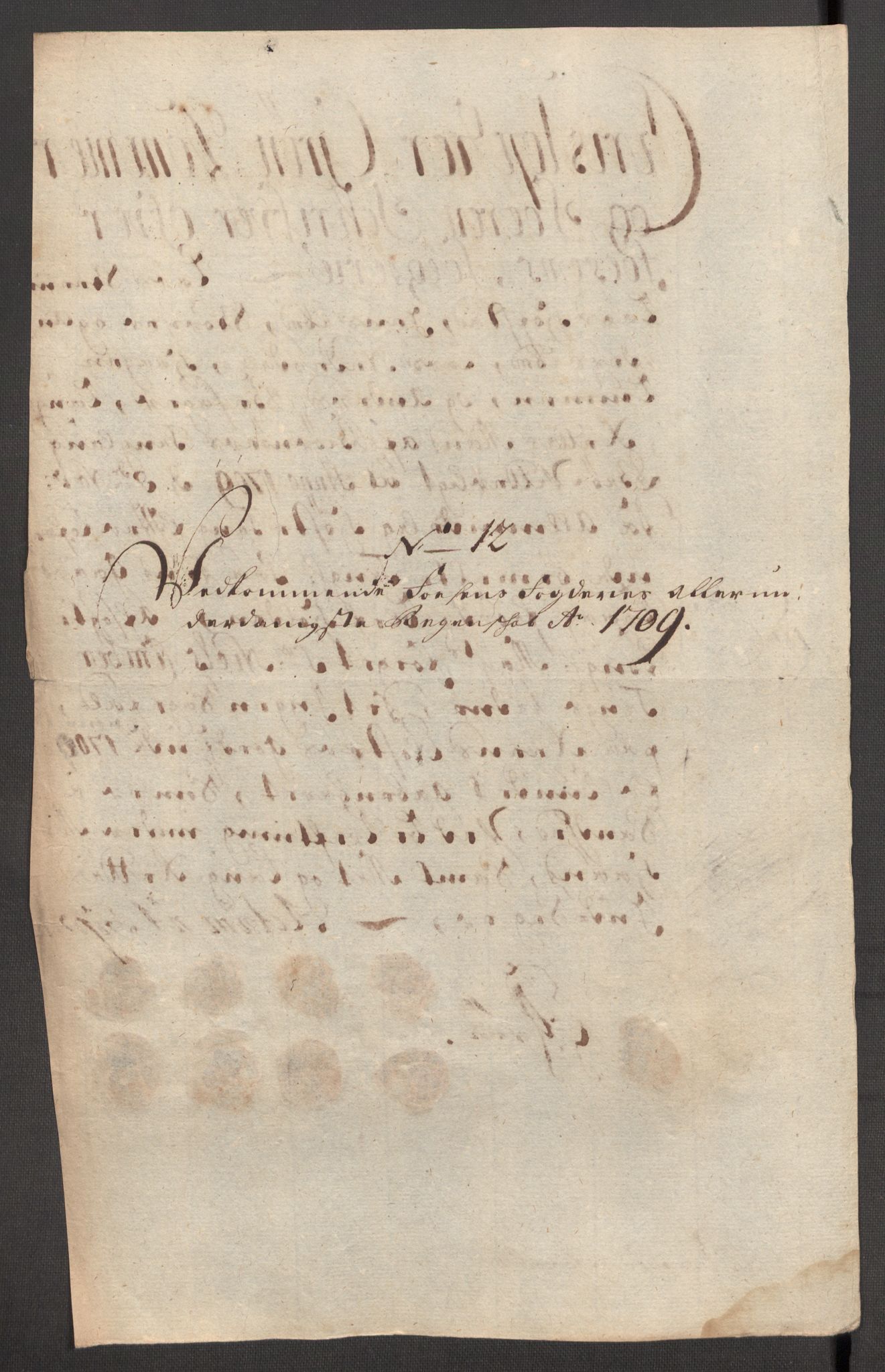 Rentekammeret inntil 1814, Reviderte regnskaper, Fogderegnskap, AV/RA-EA-4092/R57/L3858: Fogderegnskap Fosen, 1708-1709, s. 301