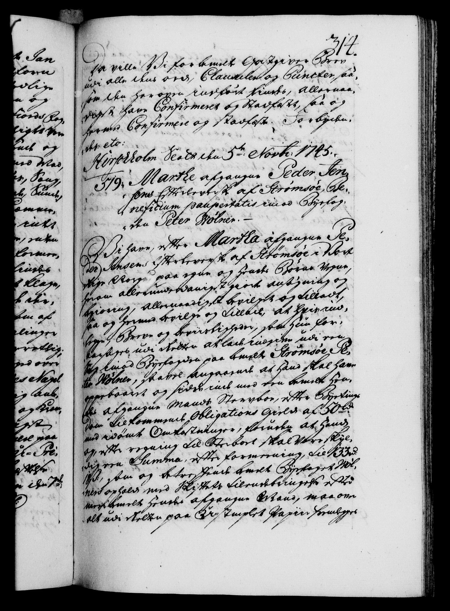 Danske Kanselli 1572-1799, AV/RA-EA-3023/F/Fc/Fca/Fcaa/L0034: Norske registre, 1745-1746, s. 314a