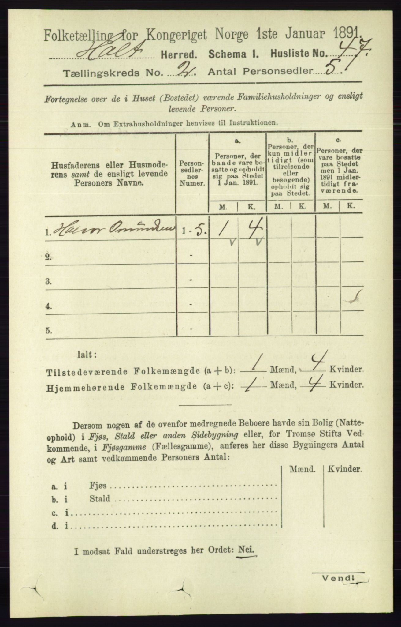 RA, Folketelling 1891 for 0914 Holt herred, 1891, s. 662