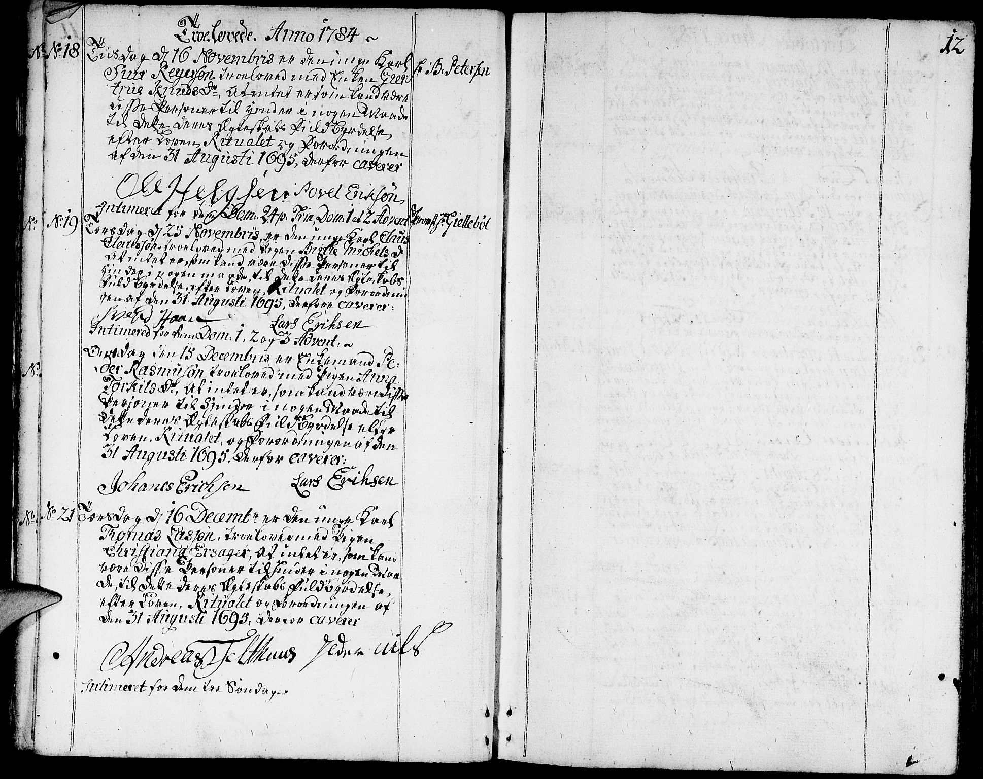 Domkirken sokneprestkontor, SAST/A-101812/001/30/30BA/L0006: Ministerialbok nr. A 6, 1783-1815, s. 12