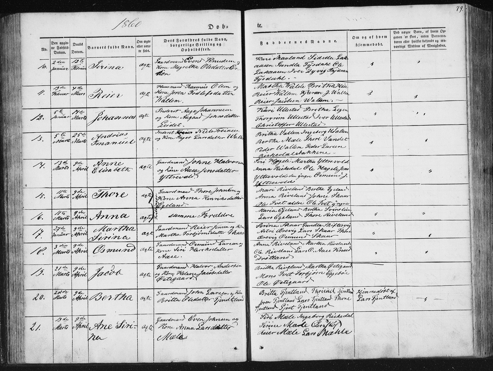 Hjelmeland sokneprestkontor, AV/SAST-A-101843/01/IV/L0008: Ministerialbok nr. A 8, 1842-1861, s. 79