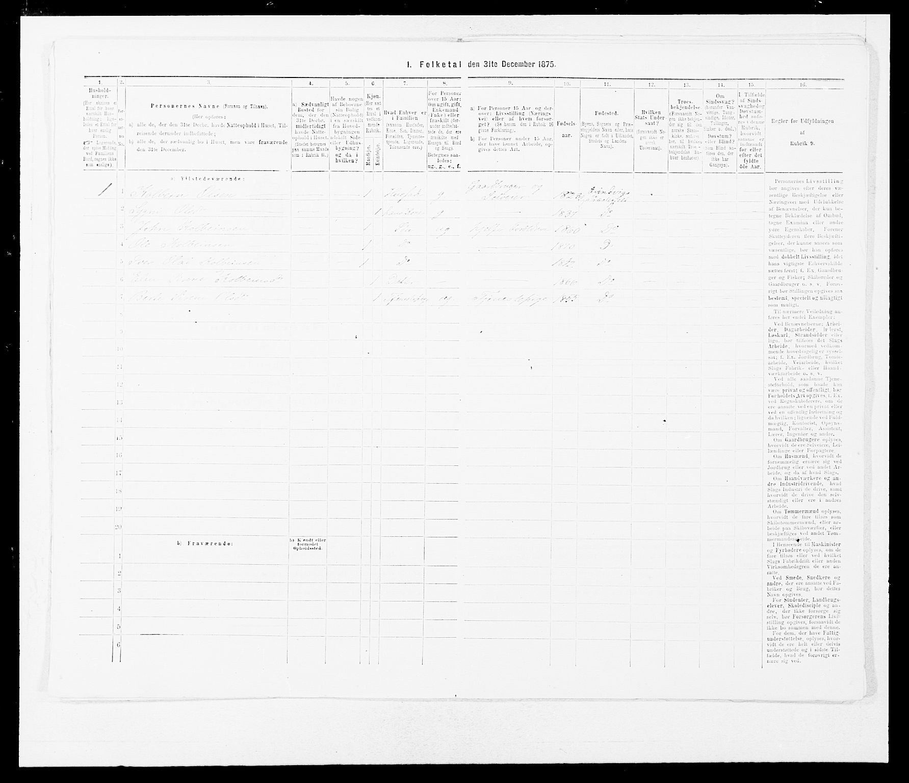 SAB, Folketelling 1875 for 1411P Eivindvik prestegjeld, 1875, s. 34