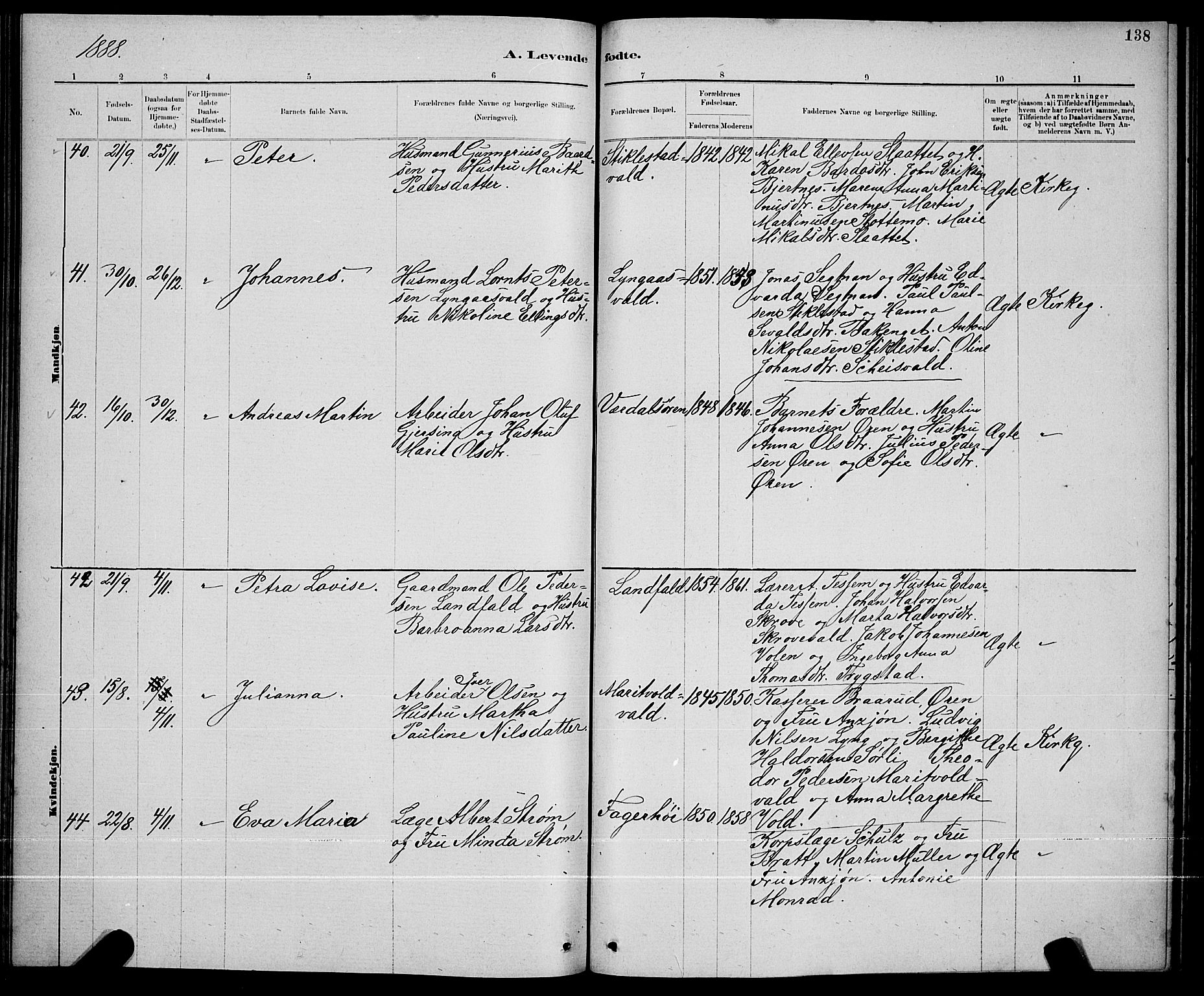 Ministerialprotokoller, klokkerbøker og fødselsregistre - Nord-Trøndelag, AV/SAT-A-1458/723/L0256: Klokkerbok nr. 723C04, 1879-1890, s. 138