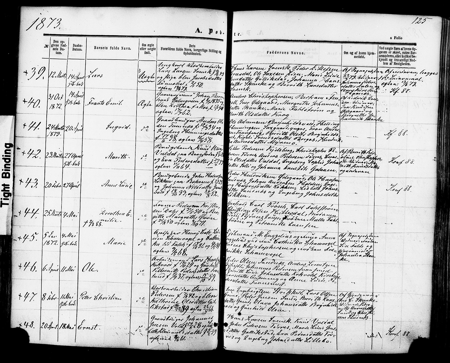 Ministerialprotokoller, klokkerbøker og fødselsregistre - Sør-Trøndelag, AV/SAT-A-1456/681/L0932: Ministerialbok nr. 681A10, 1860-1878, s. 125