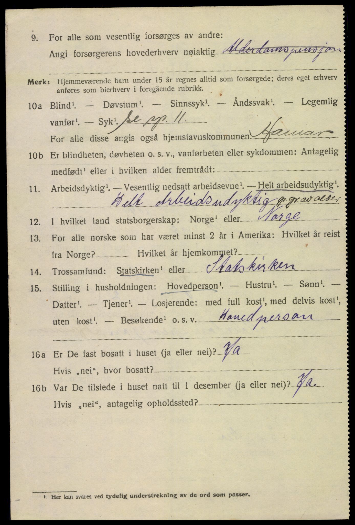 SAH, Folketelling 1920 for 0401 Hamar kjøpstad, 1920, s. 14052