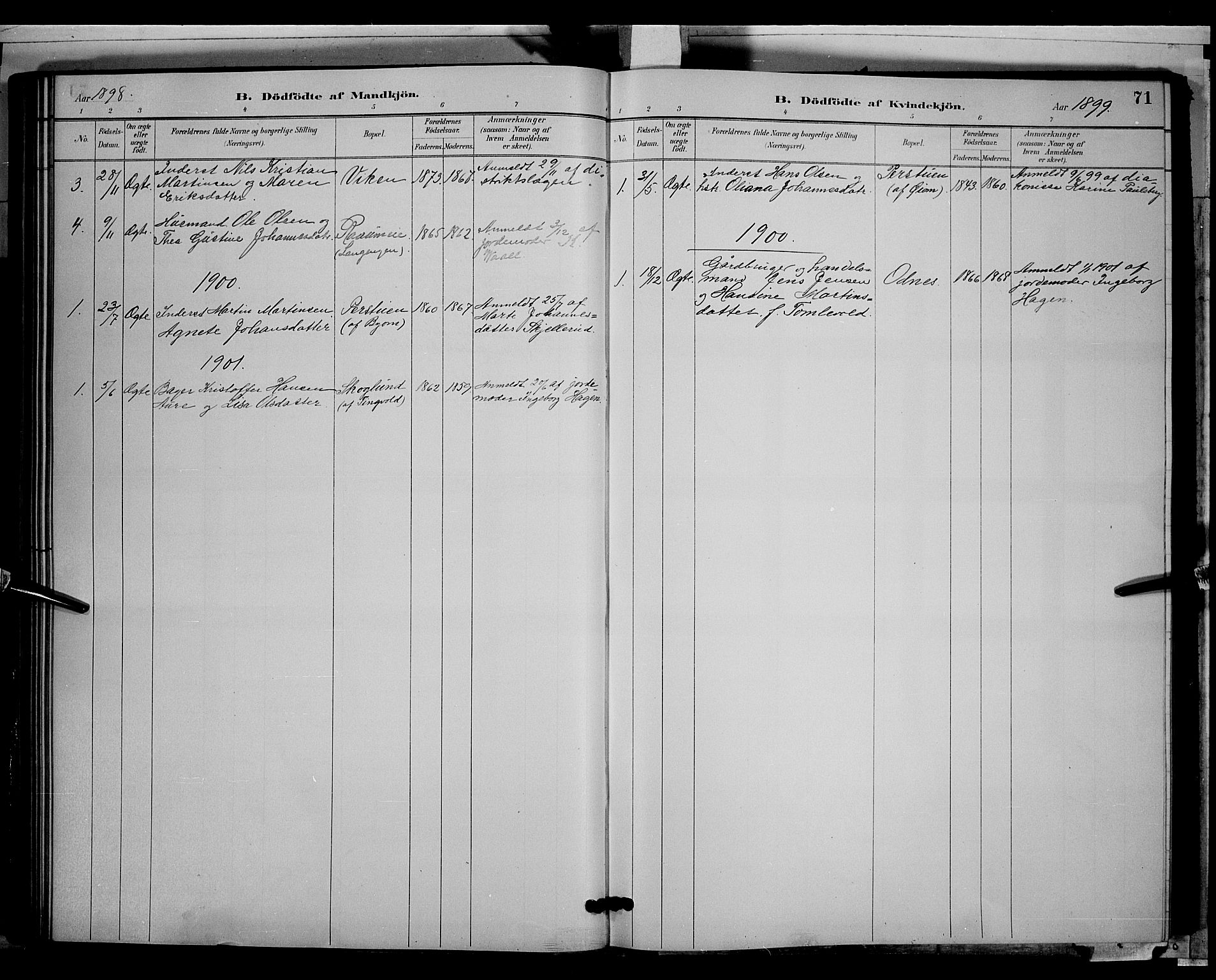 Søndre Land prestekontor, AV/SAH-PREST-122/L/L0003: Klokkerbok nr. 3, 1884-1902, s. 71