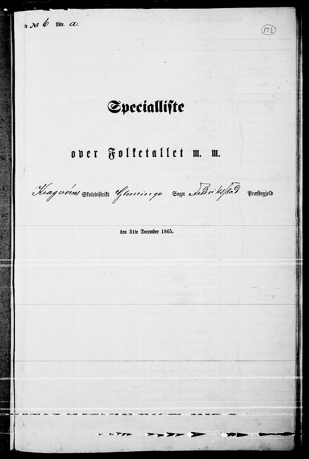 RA, Folketelling 1865 for 0132L Fredrikstad prestegjeld, Glemmen sokn, 1865, s. 161