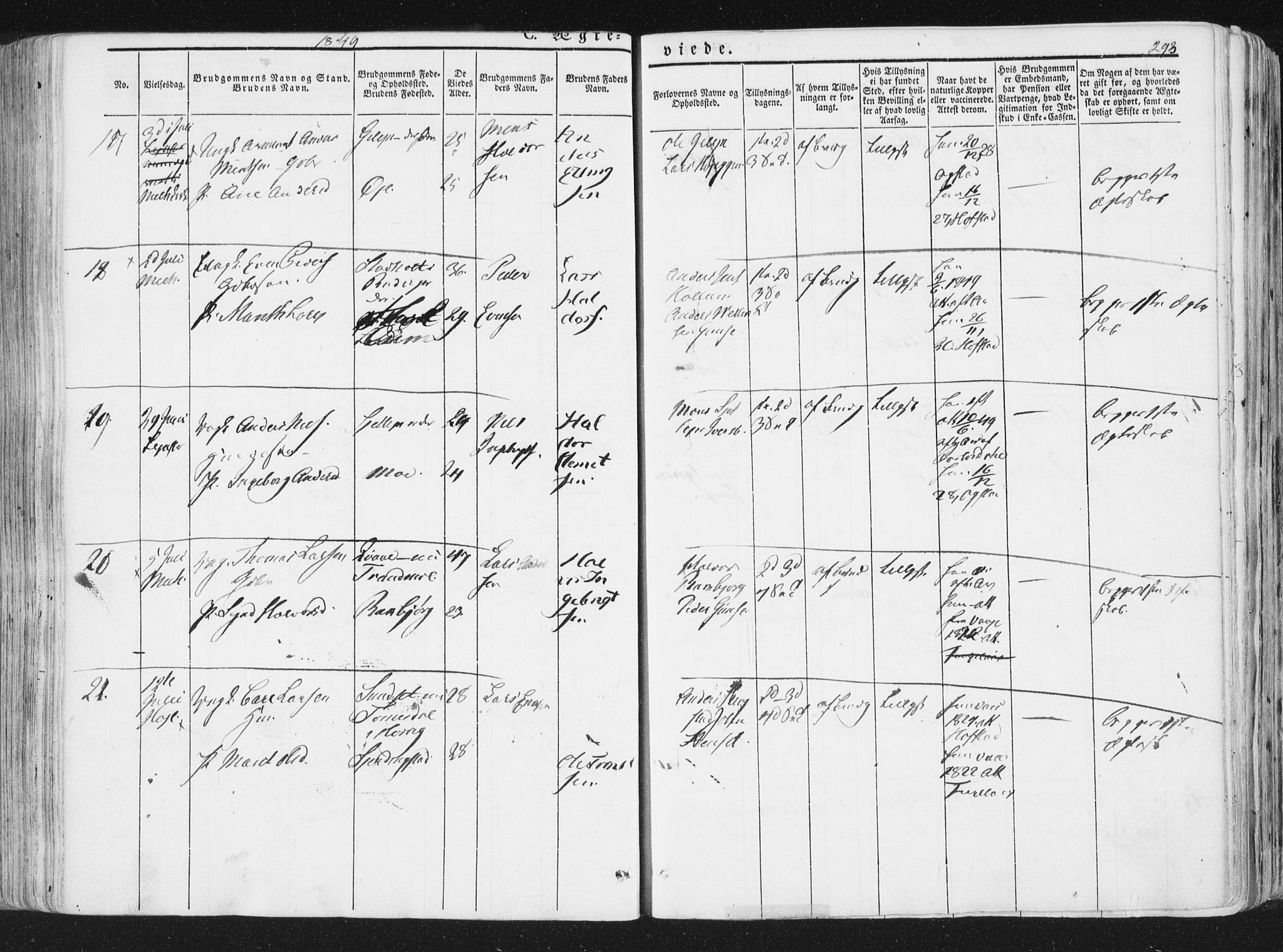 Ministerialprotokoller, klokkerbøker og fødselsregistre - Sør-Trøndelag, SAT/A-1456/691/L1074: Ministerialbok nr. 691A06, 1842-1852, s. 293