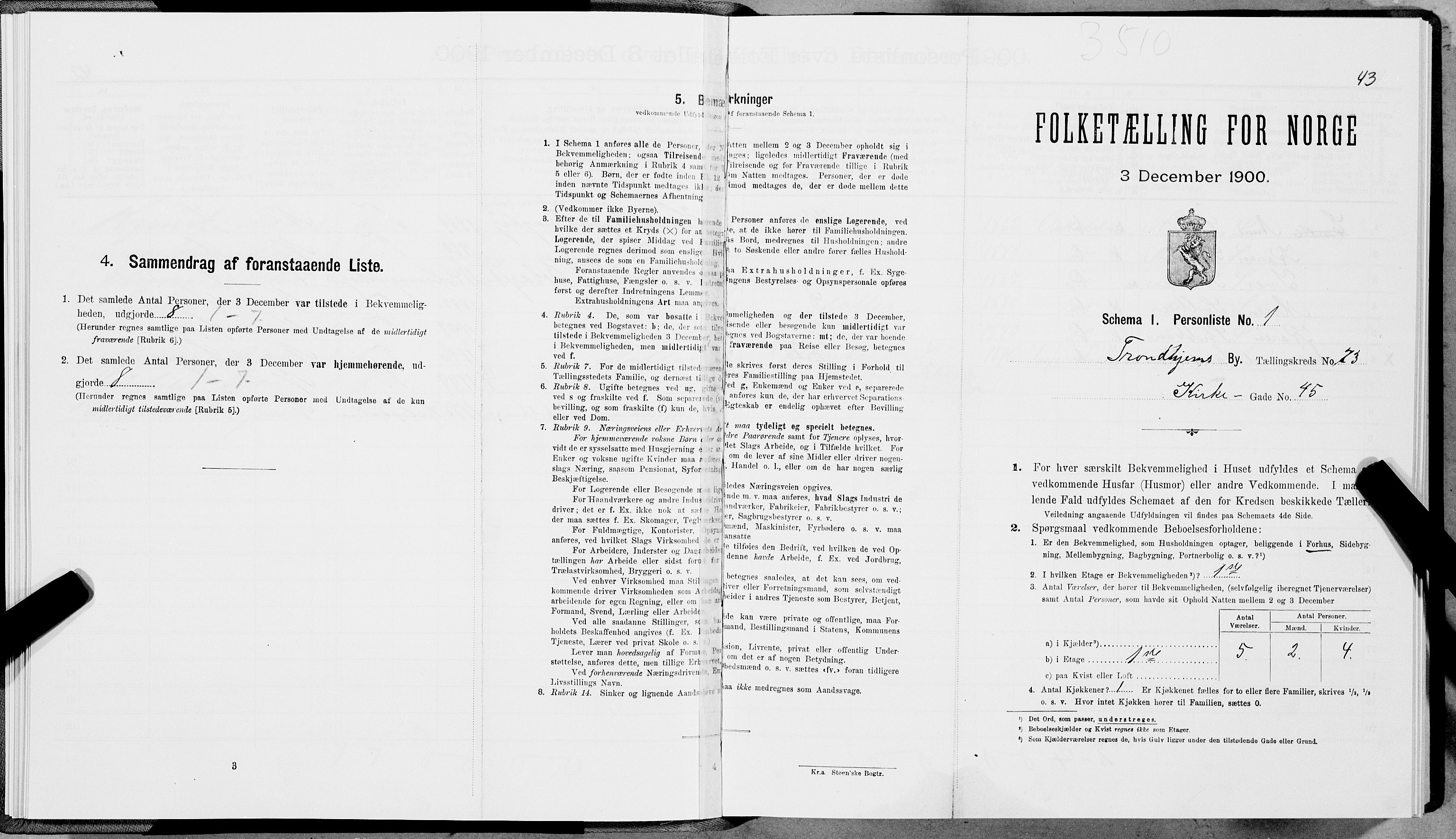 SAT, Folketelling 1900 for 1601 Trondheim kjøpstad, 1900, s. 14095