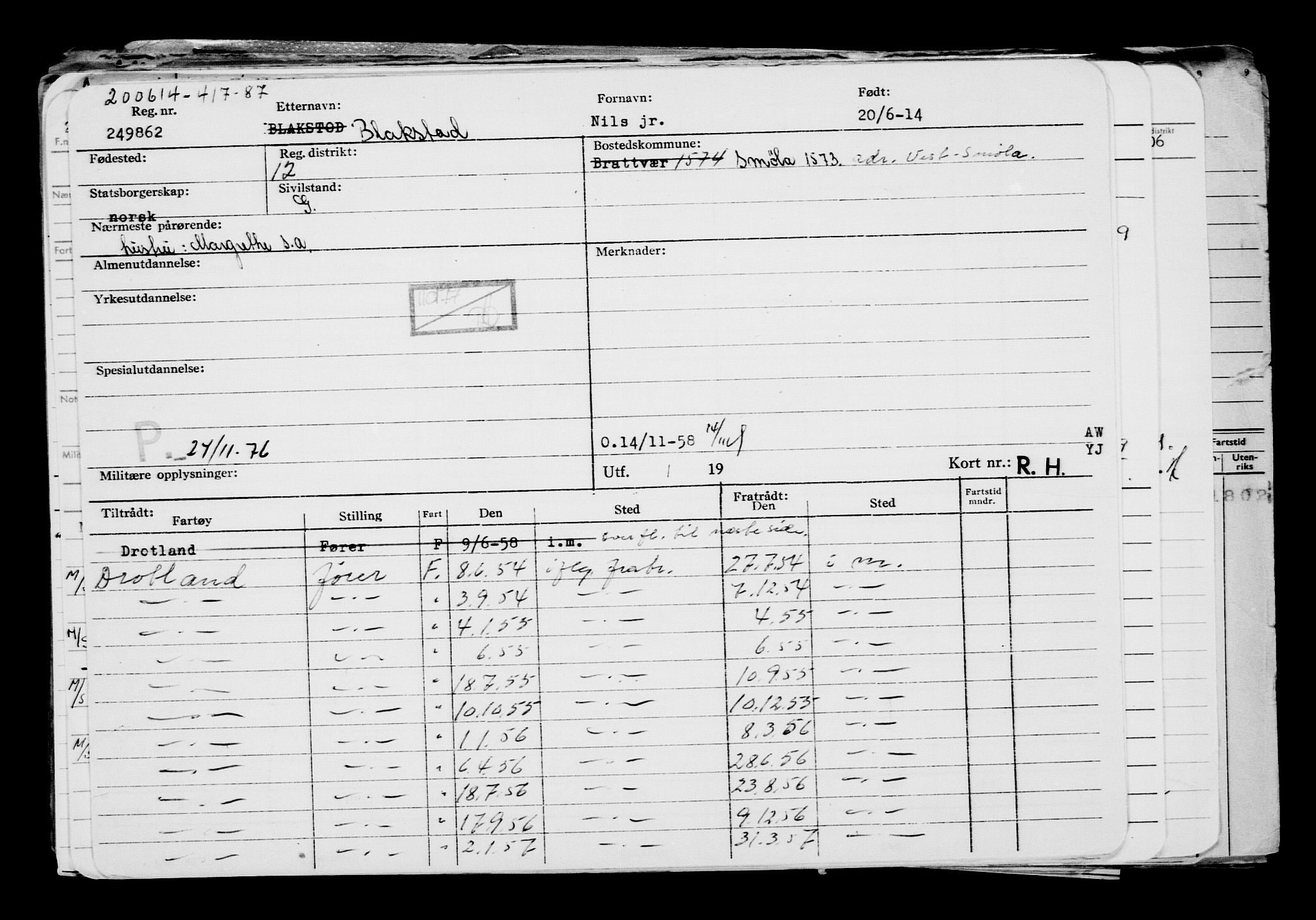 Direktoratet for sjømenn, AV/RA-S-3545/G/Gb/L0122: Hovedkort, 1914, s. 3