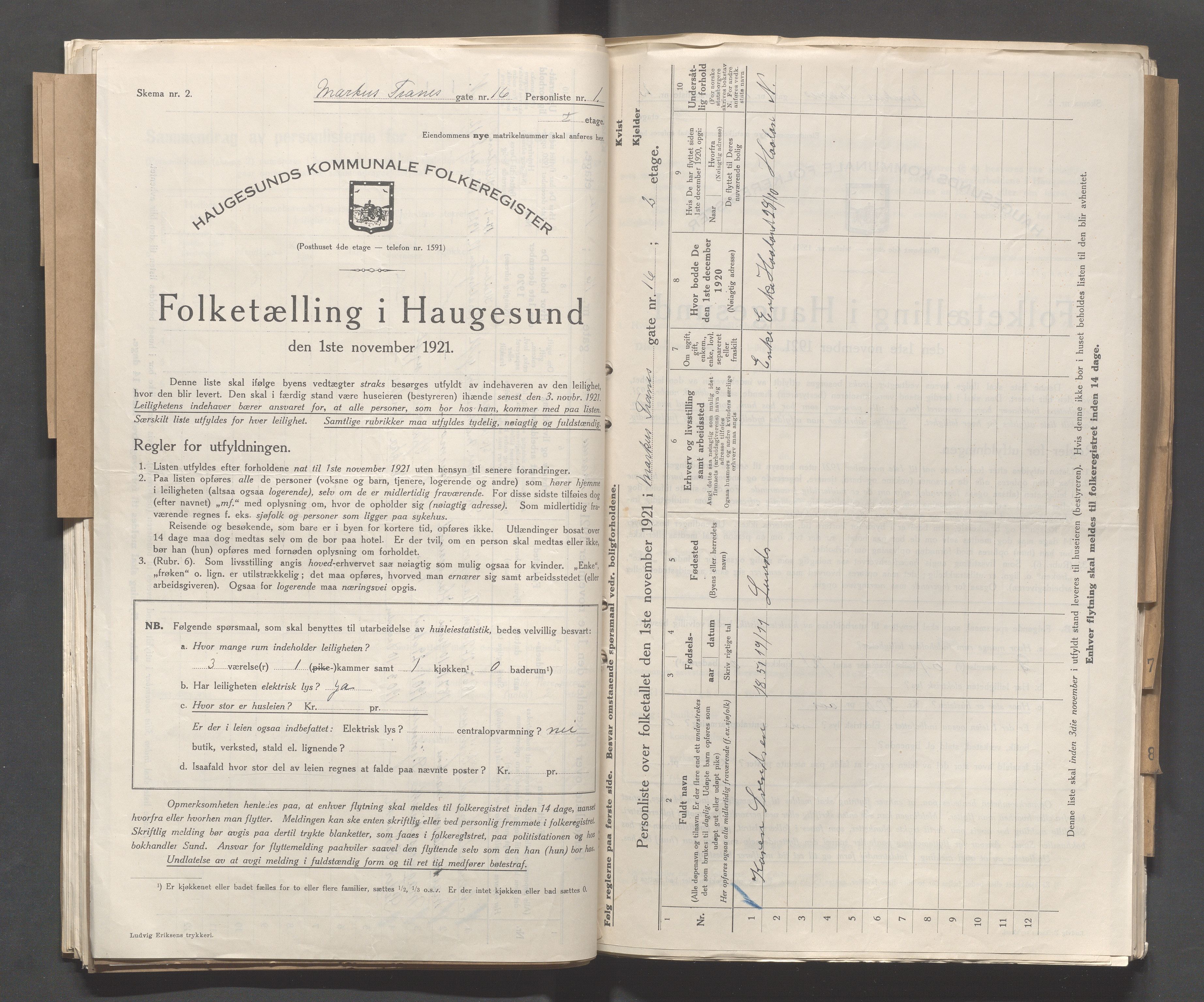 IKAR, Kommunal folketelling 1.11.1921 for Haugesund, 1921, s. 3062