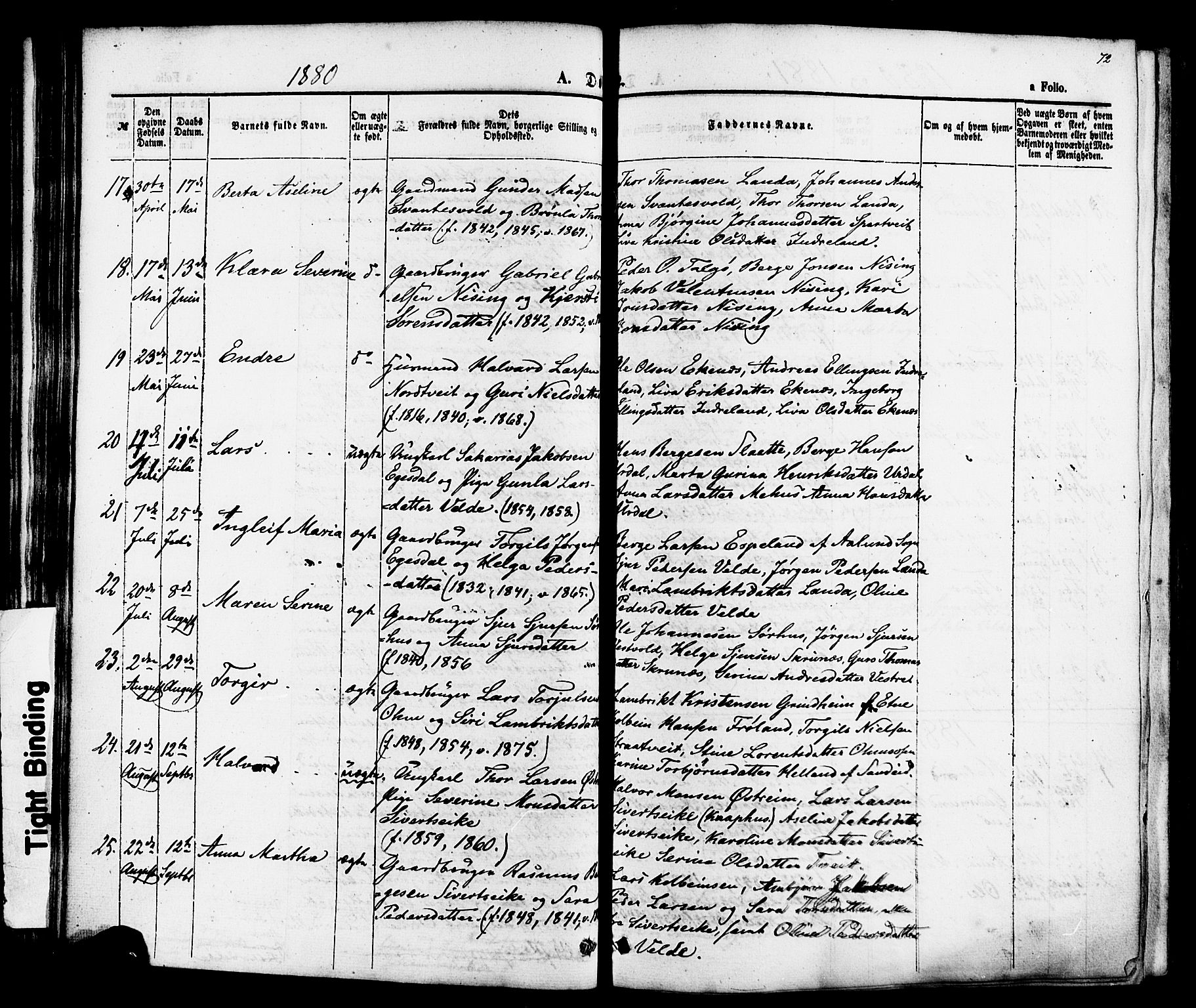 Skjold sokneprestkontor, AV/SAST-A-101847/H/Ha/Haa/L0007: Ministerialbok nr. A 7, 1857-1882, s. 72