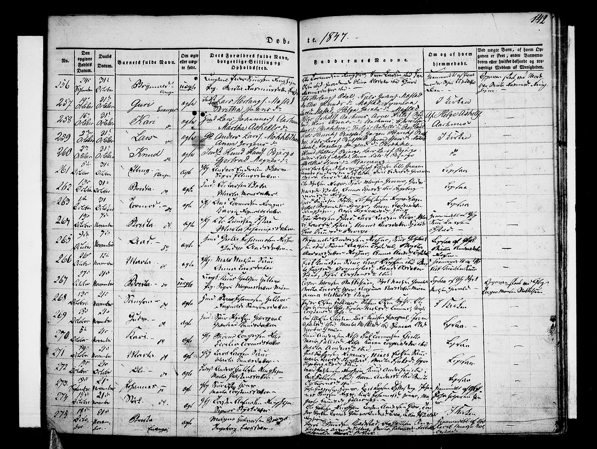 Voss sokneprestembete, AV/SAB-A-79001/H/Haa: Ministerialbok nr. A 13, 1836-1851, s. 142