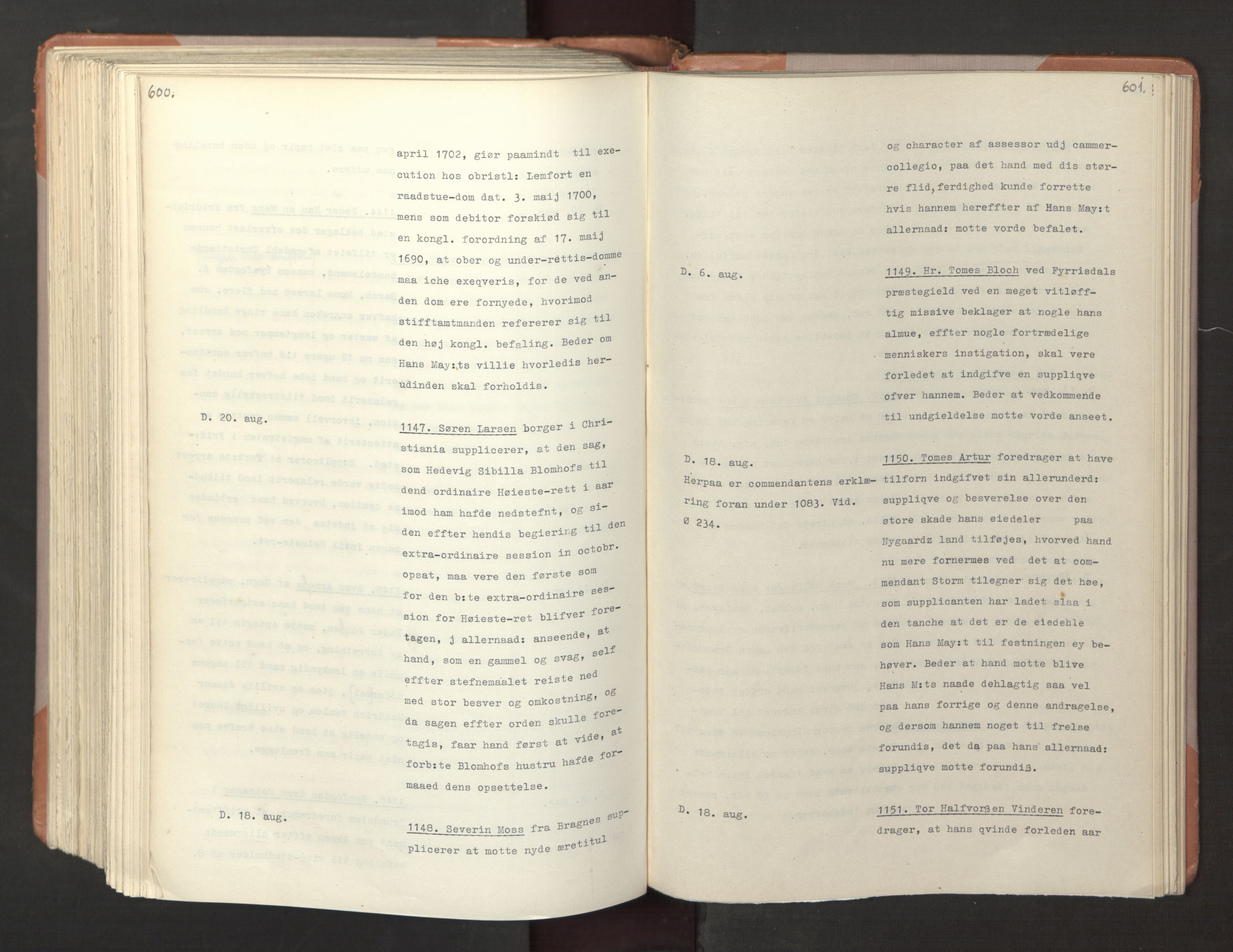 Avskriftsamlingen, AV/RA-EA-4022/F/Fa/L0072: Supplikker, 1704, s. 405