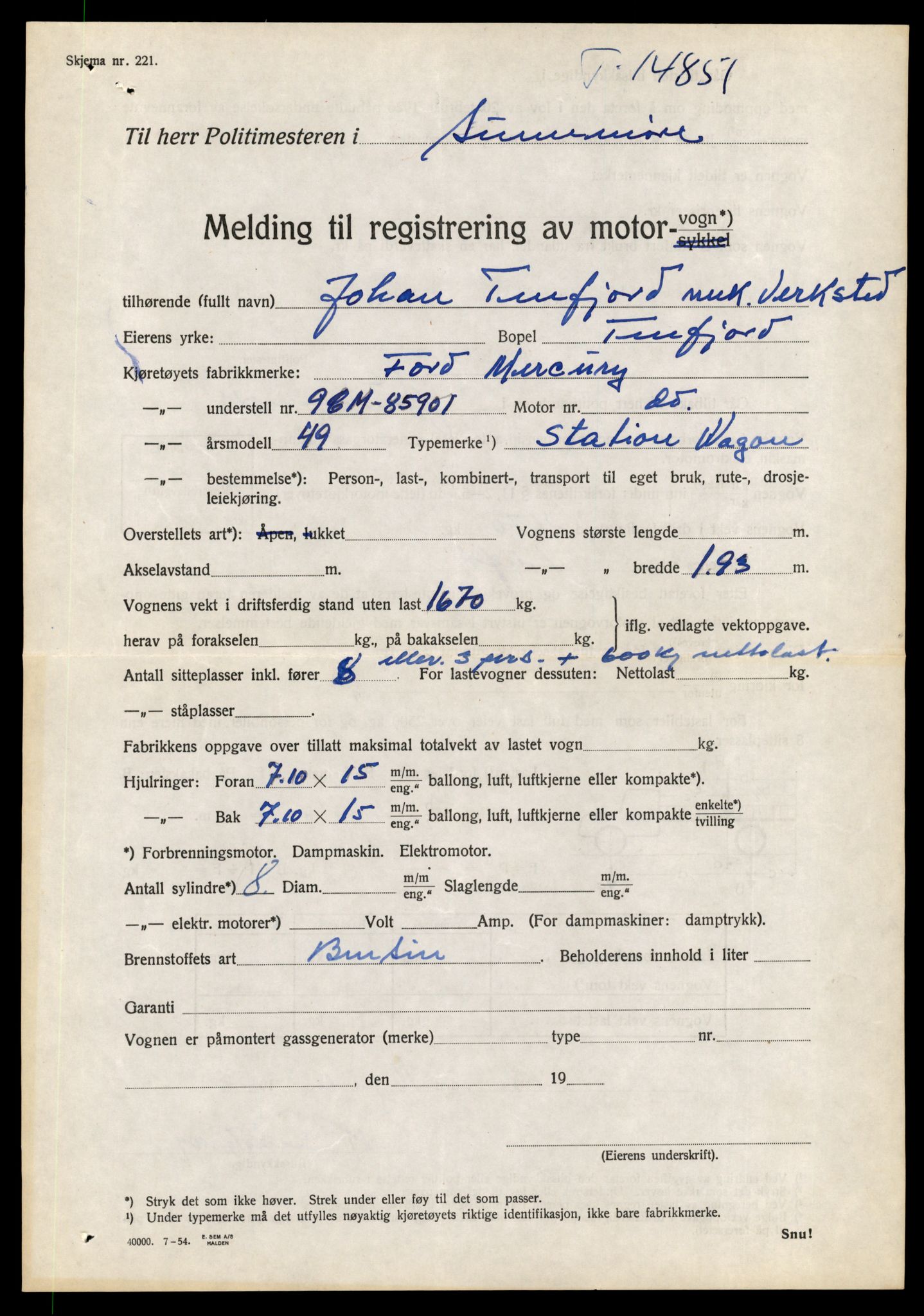 Møre og Romsdal vegkontor - Ålesund trafikkstasjon, AV/SAT-A-4099/F/Fe/L0048: Registreringskort for kjøretøy T 14721 - T 14863, 1927-1998, s. 3015