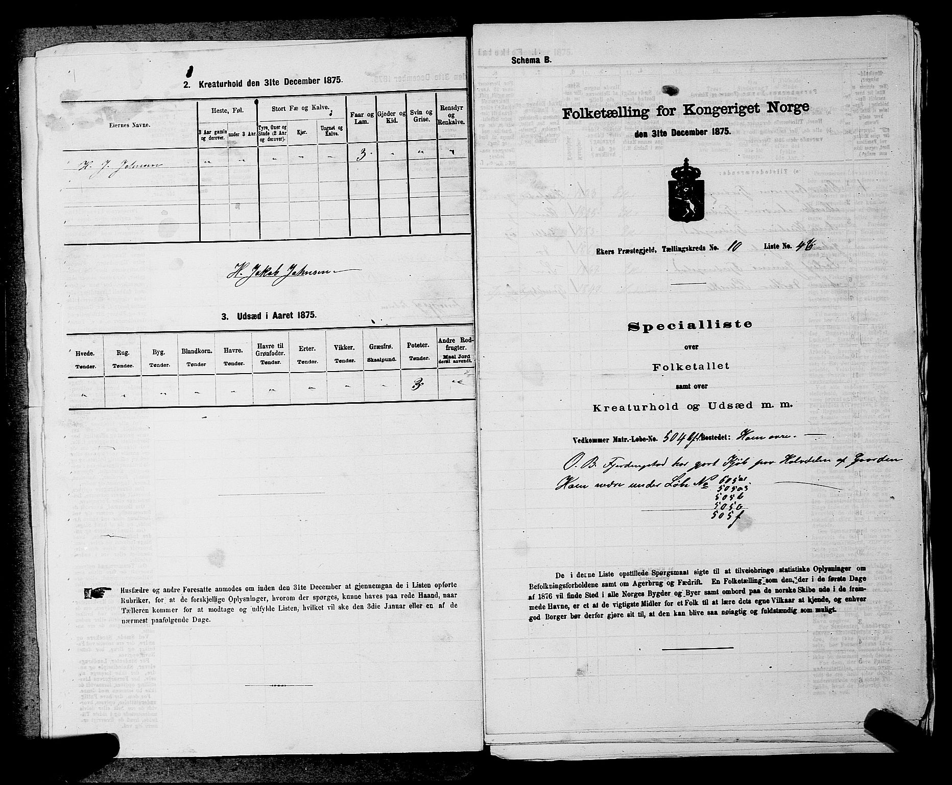 SAKO, Folketelling 1875 for 0624P Eiker prestegjeld, 1875, s. 1611