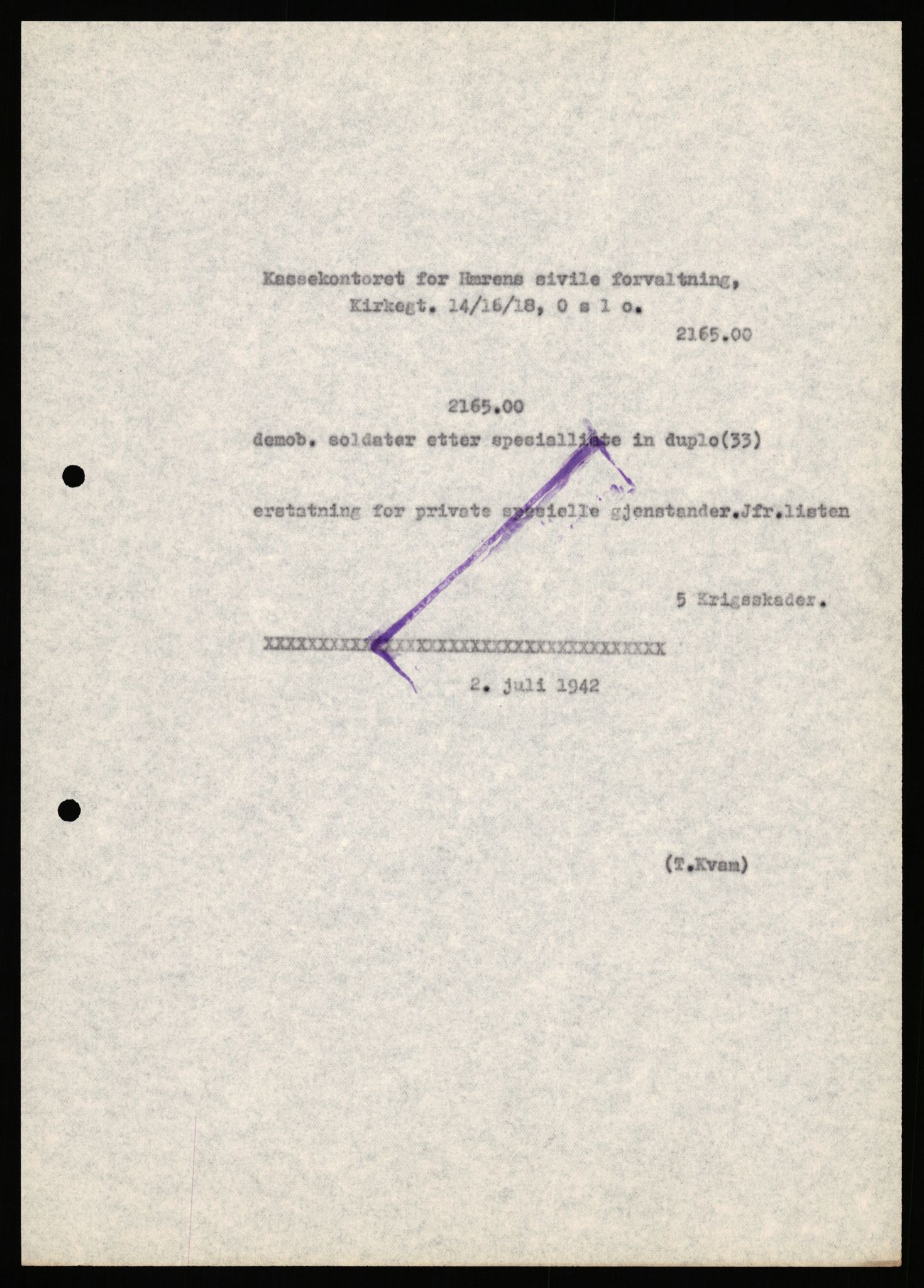 Justisdepartementet, Oppgjørsavdelingen, AV/RA-S-1056/G/Gb/L0095: Spesiallister m.v., 1940-1943, s. 94