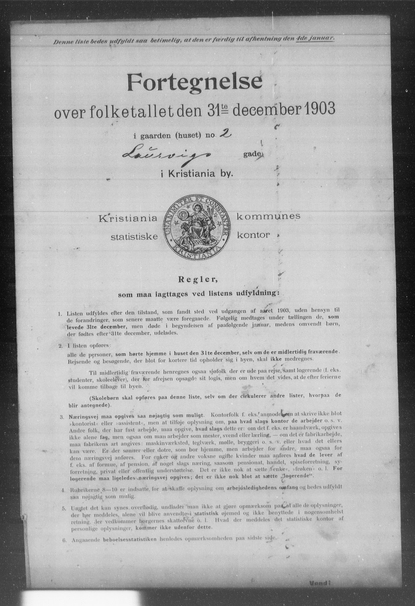 OBA, Kommunal folketelling 31.12.1903 for Kristiania kjøpstad, 1903, s. 11253