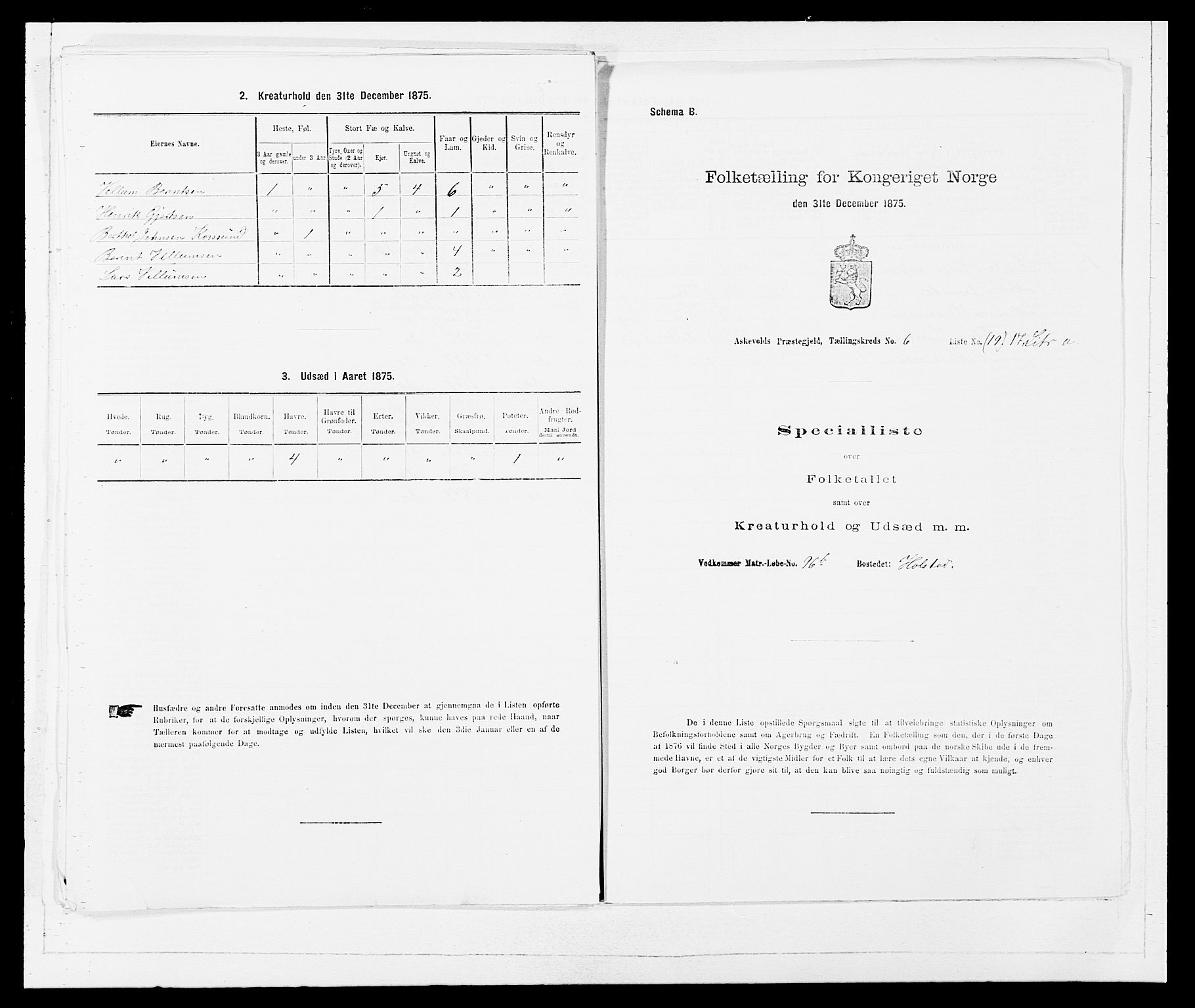 SAB, Folketelling 1875 for 1428P Askvoll prestegjeld, 1875, s. 491