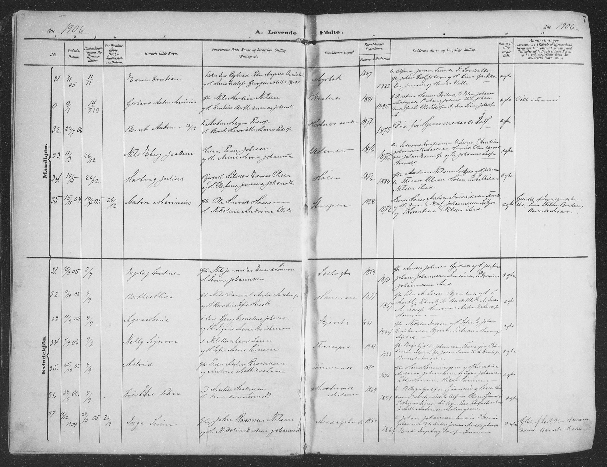 Balsfjord sokneprestembete, AV/SATØ-S-1303/G/Gab/L0009klokker: Klokkerbok nr. 9, 1906-1920, s. 8