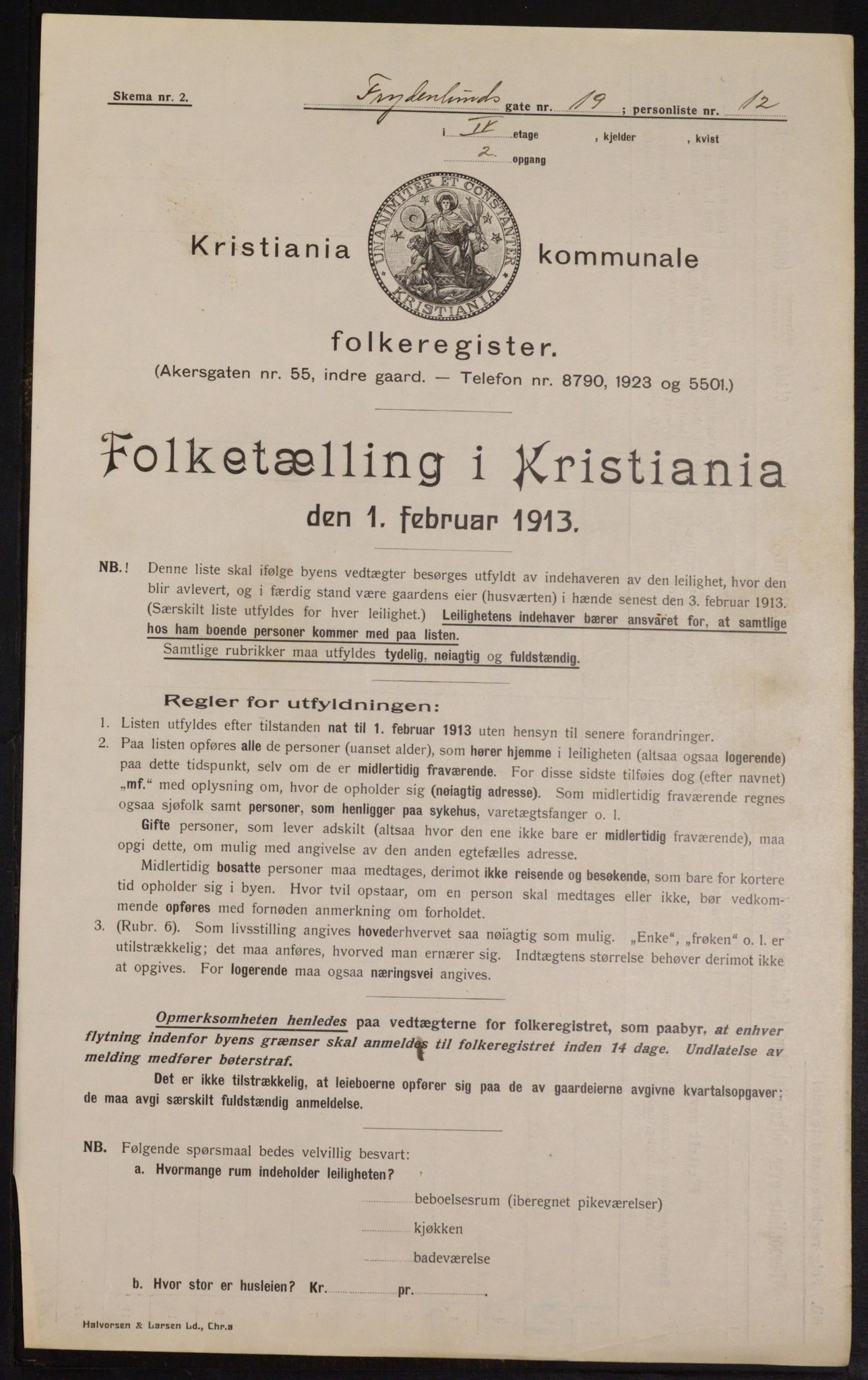 OBA, Kommunal folketelling 1.2.1913 for Kristiania, 1913, s. 28494