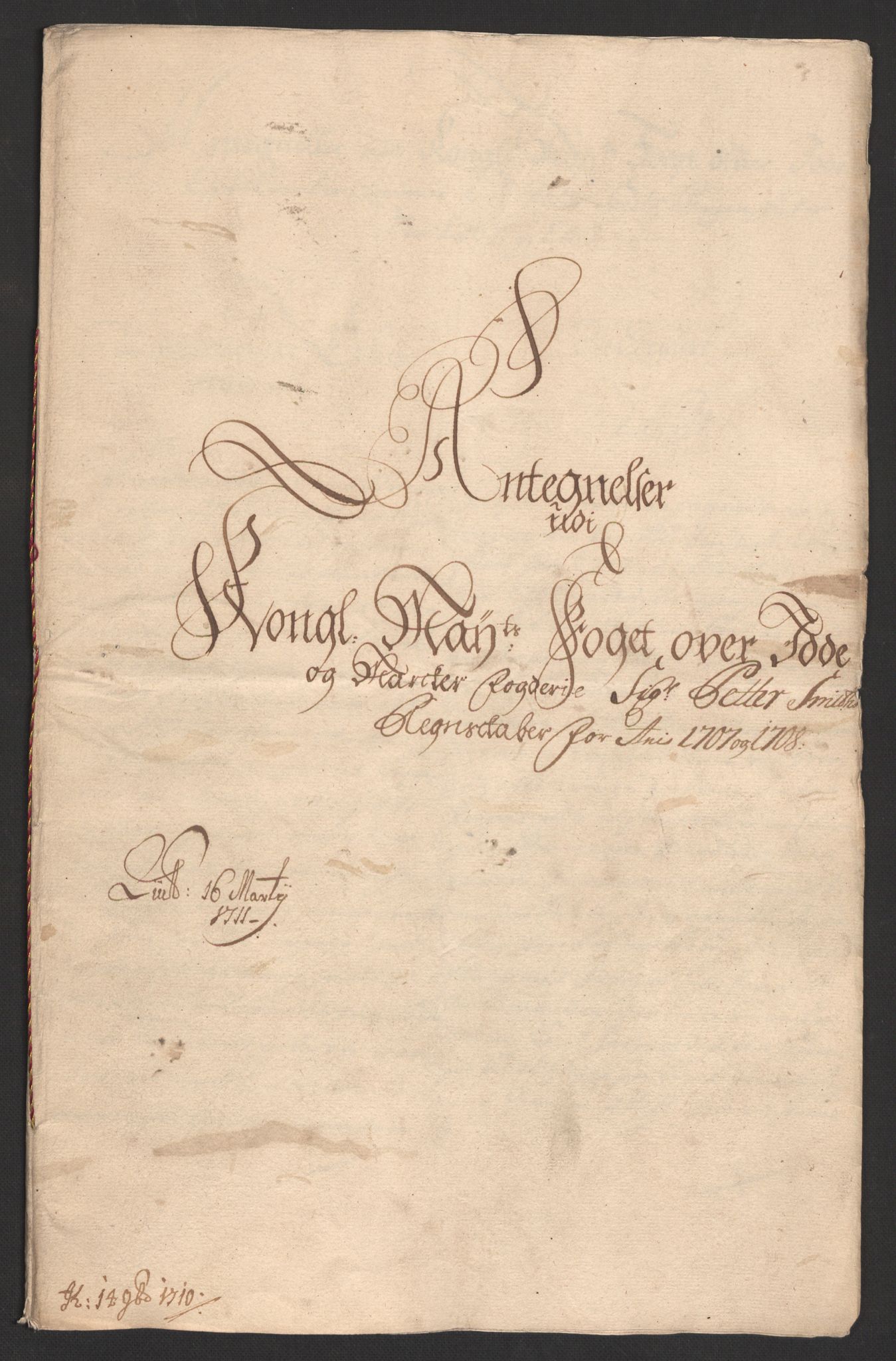 Rentekammeret inntil 1814, Reviderte regnskaper, Fogderegnskap, AV/RA-EA-4092/R01/L0018: Fogderegnskap Idd og Marker, 1707-1709, s. 240