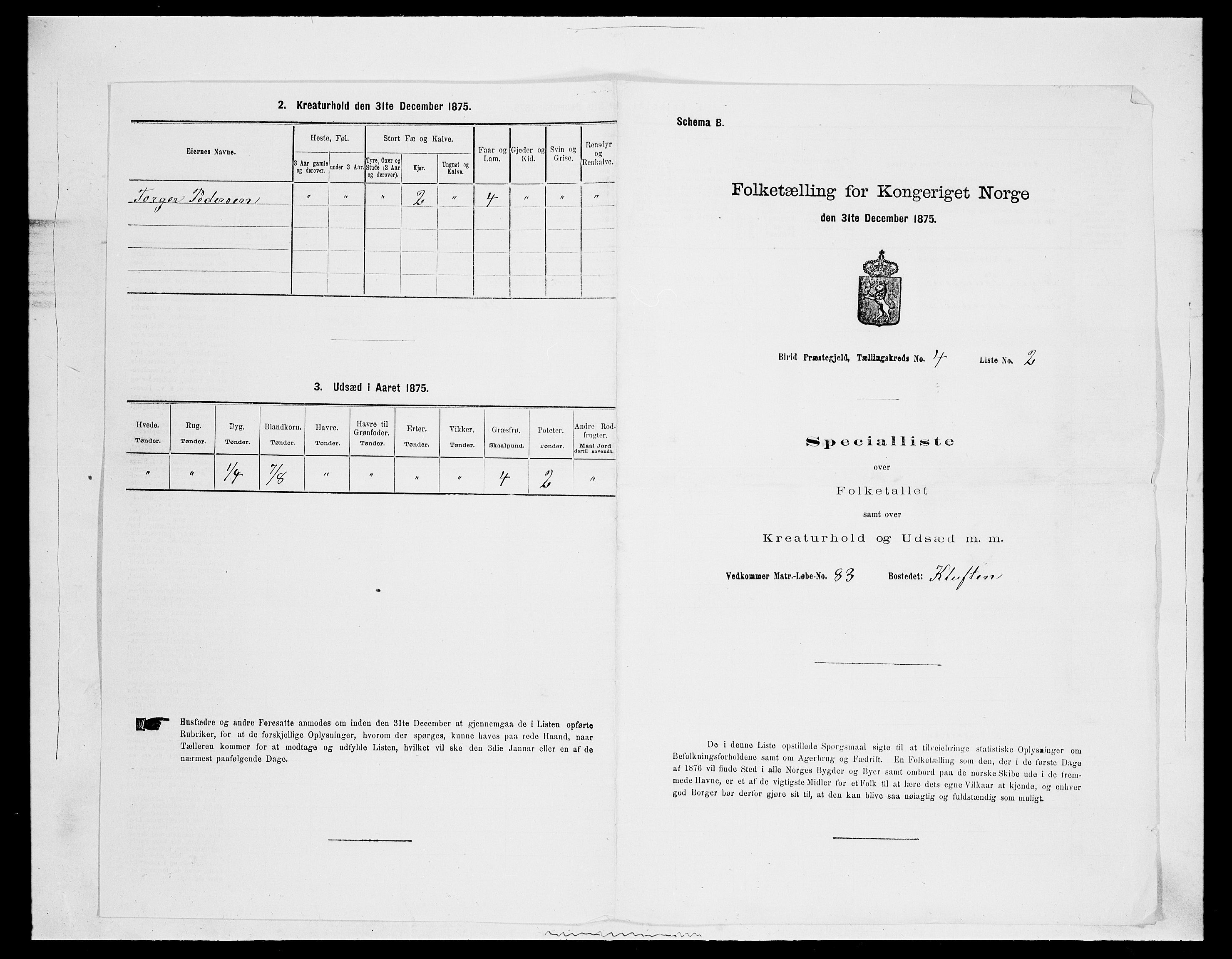 SAH, Folketelling 1875 for 0525P Biri prestegjeld, 1875, s. 724